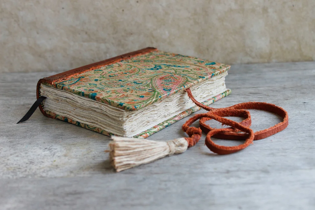 Kalamkari hemp paper journal