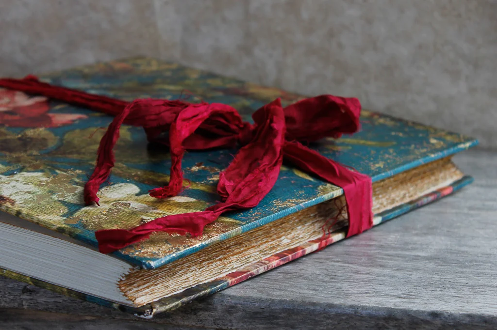 Handmade floral wedding photo album