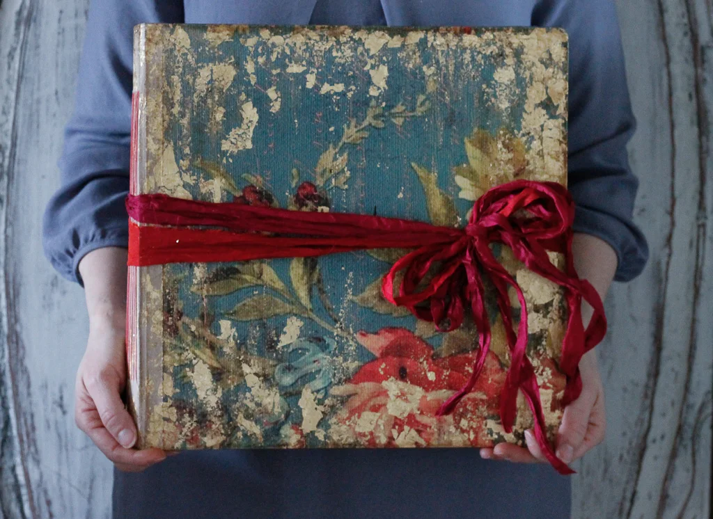 Handmade floral wedding photo album
