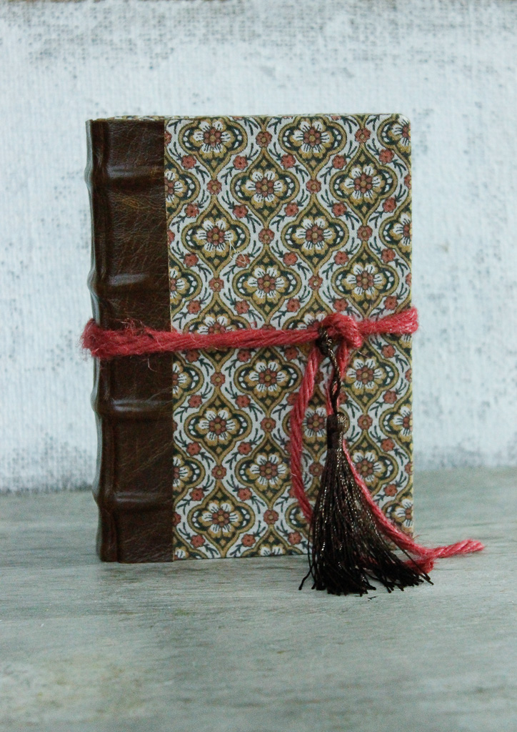 Kelly vintage Sanderson fabric and leather journal