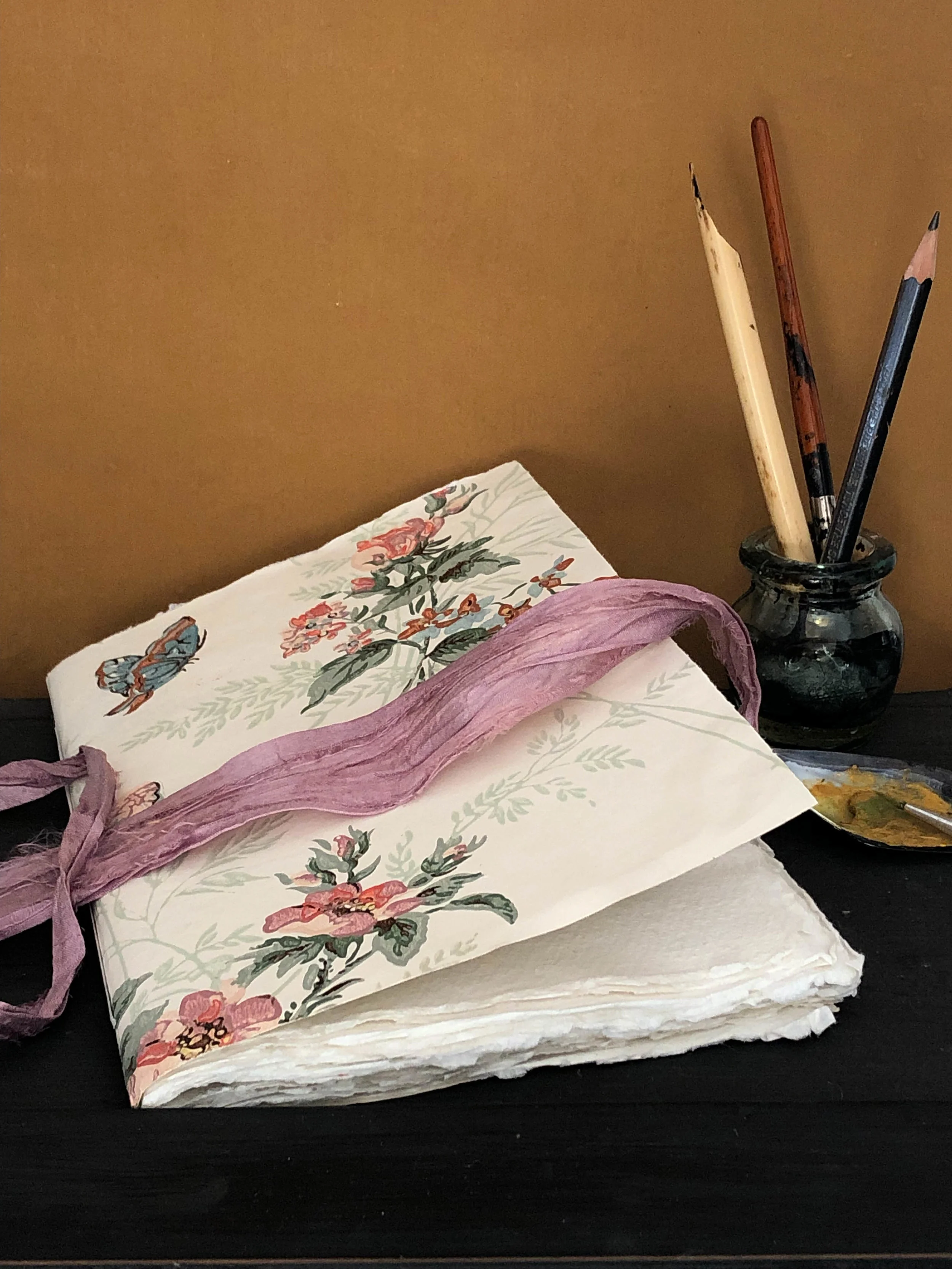 Watercolour art journal with khadi cotton rag paper