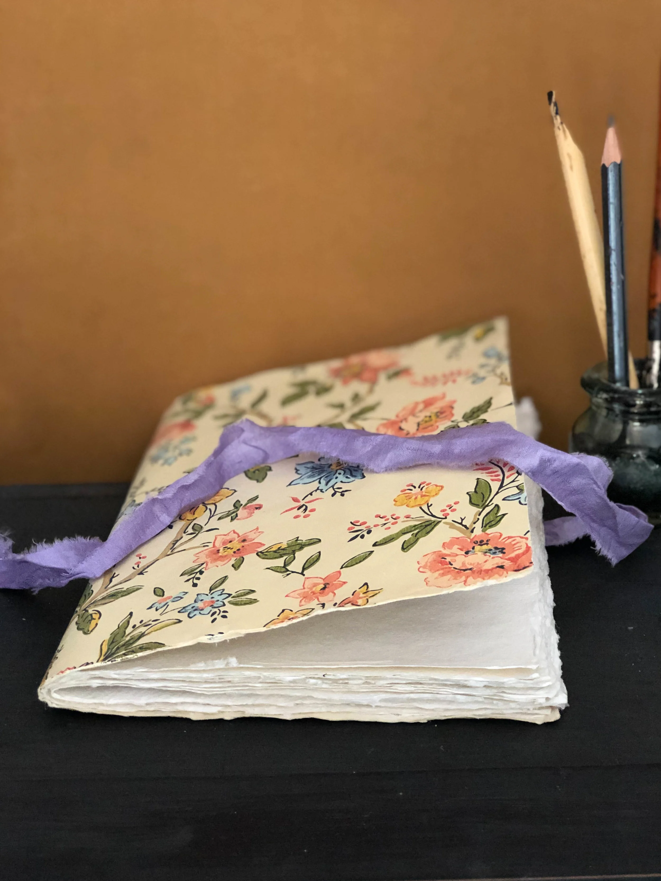 Watercolour art journal with khadi cotton rag paper