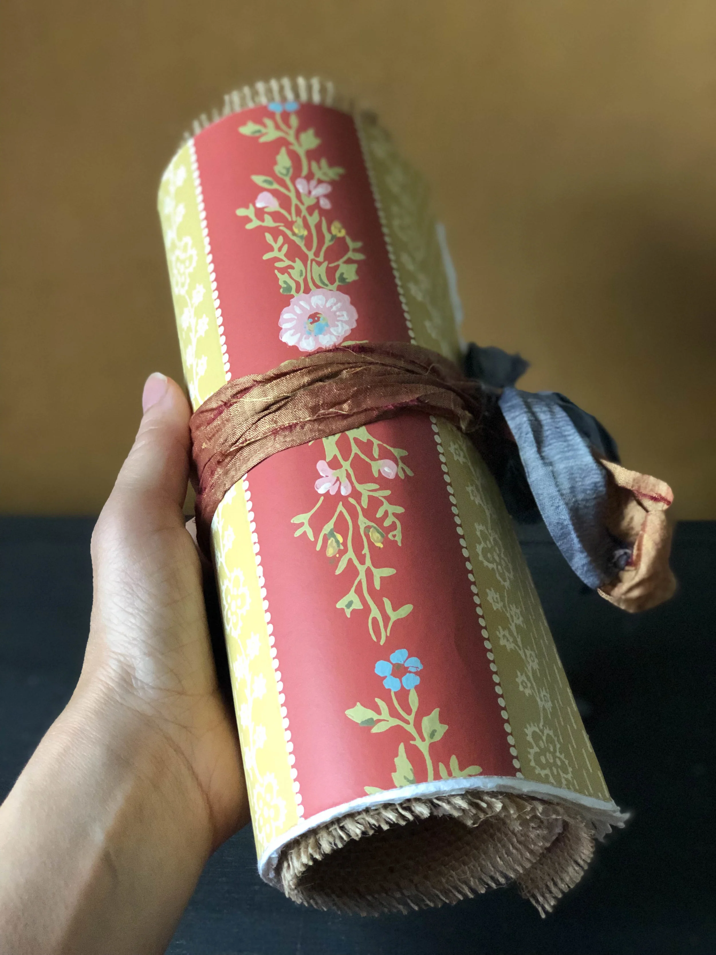Art scroll with Khadi cotton rag watercolour paper