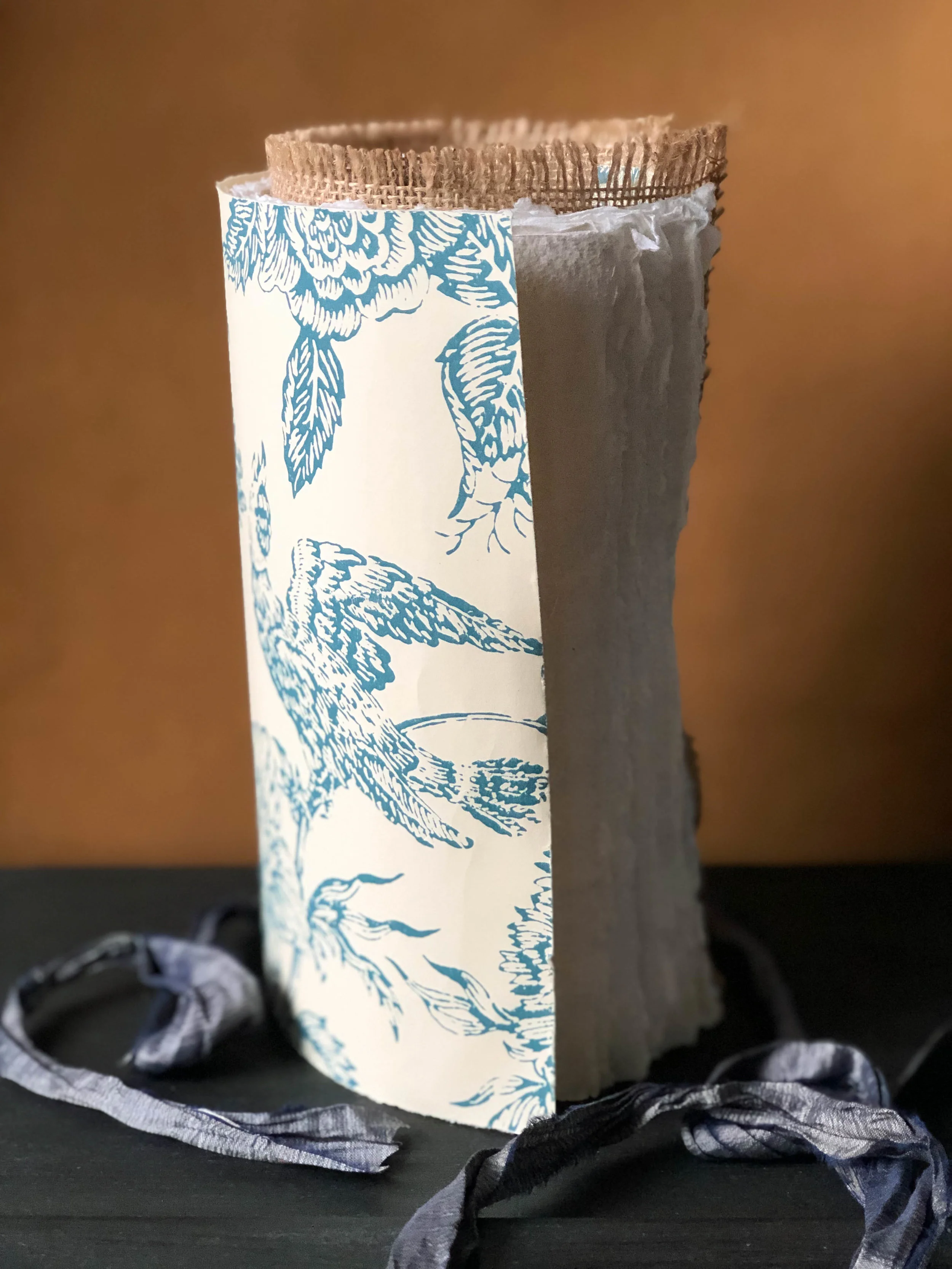 Art scroll with Khadi cotton rag watercolour pape