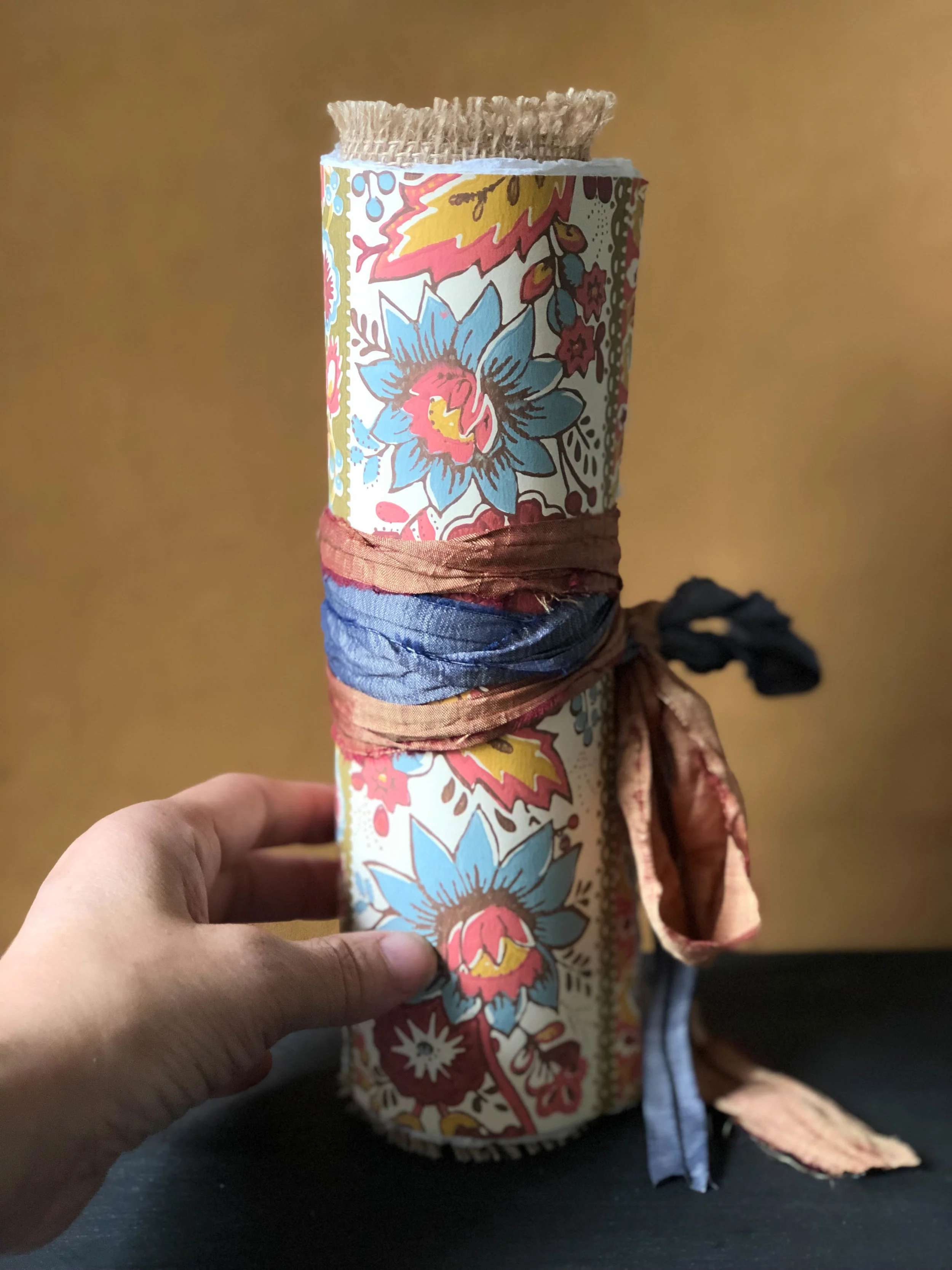 Art scroll with Khadi cotton rag watercolour paper