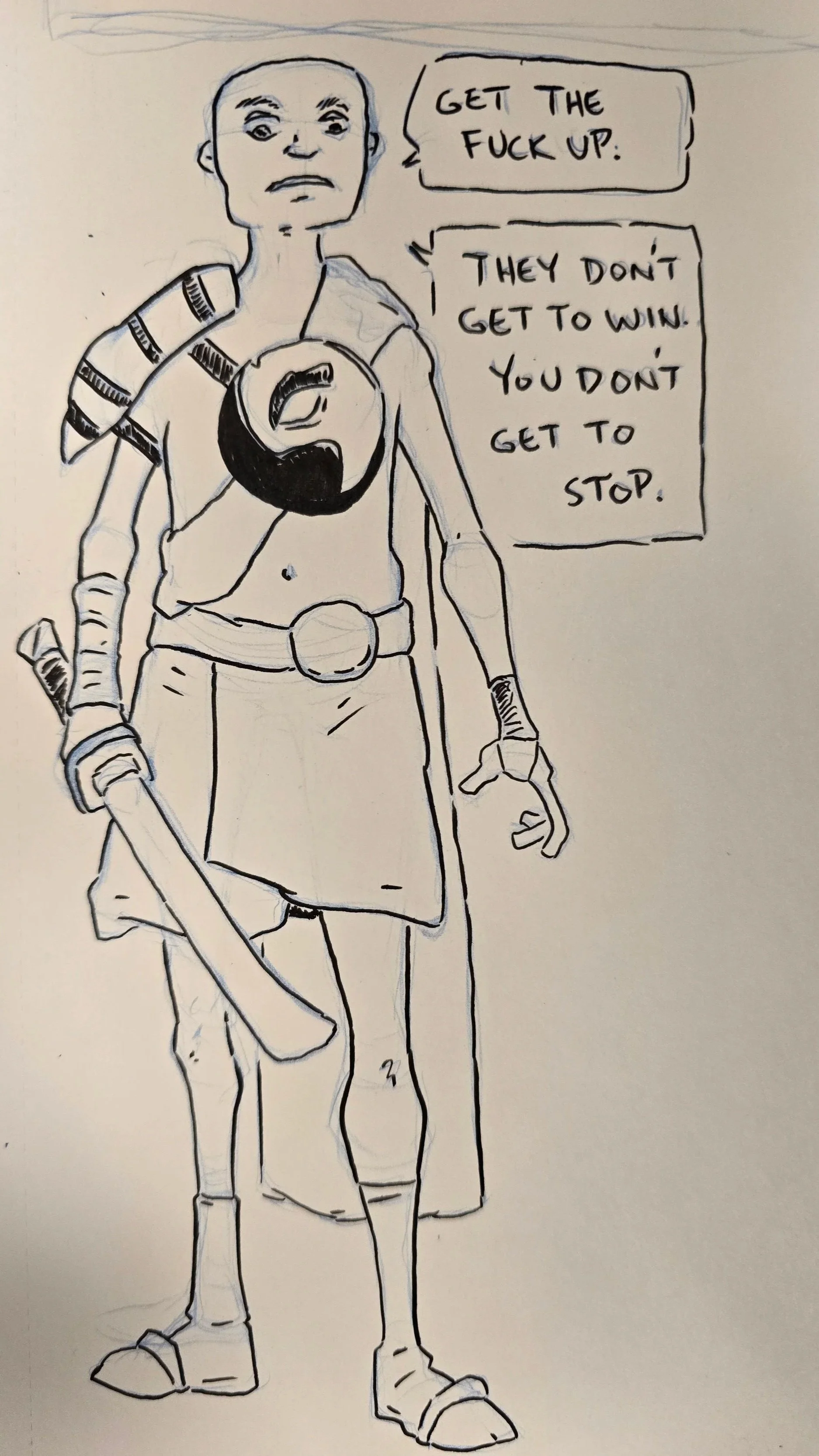 I needed that reminder. They don't get to win. We get up and continue.