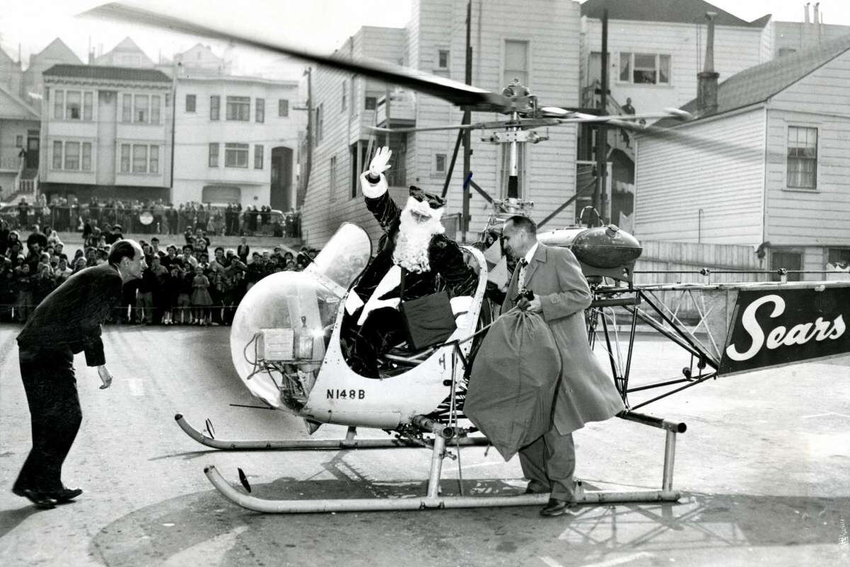 Sears Roebuck sponsors a Santa helicopter on Nov. 28, 1952.