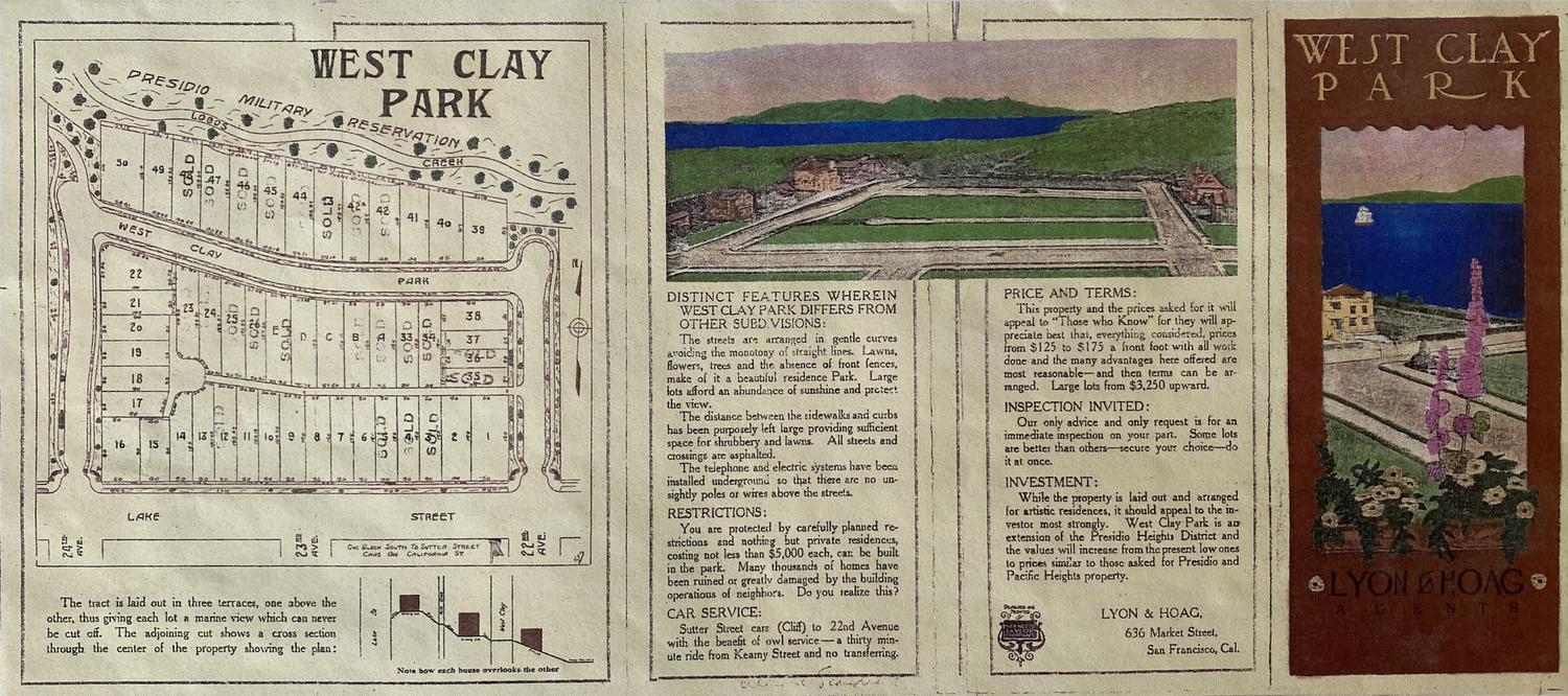 Sales Brochure for West Clay park (1910)