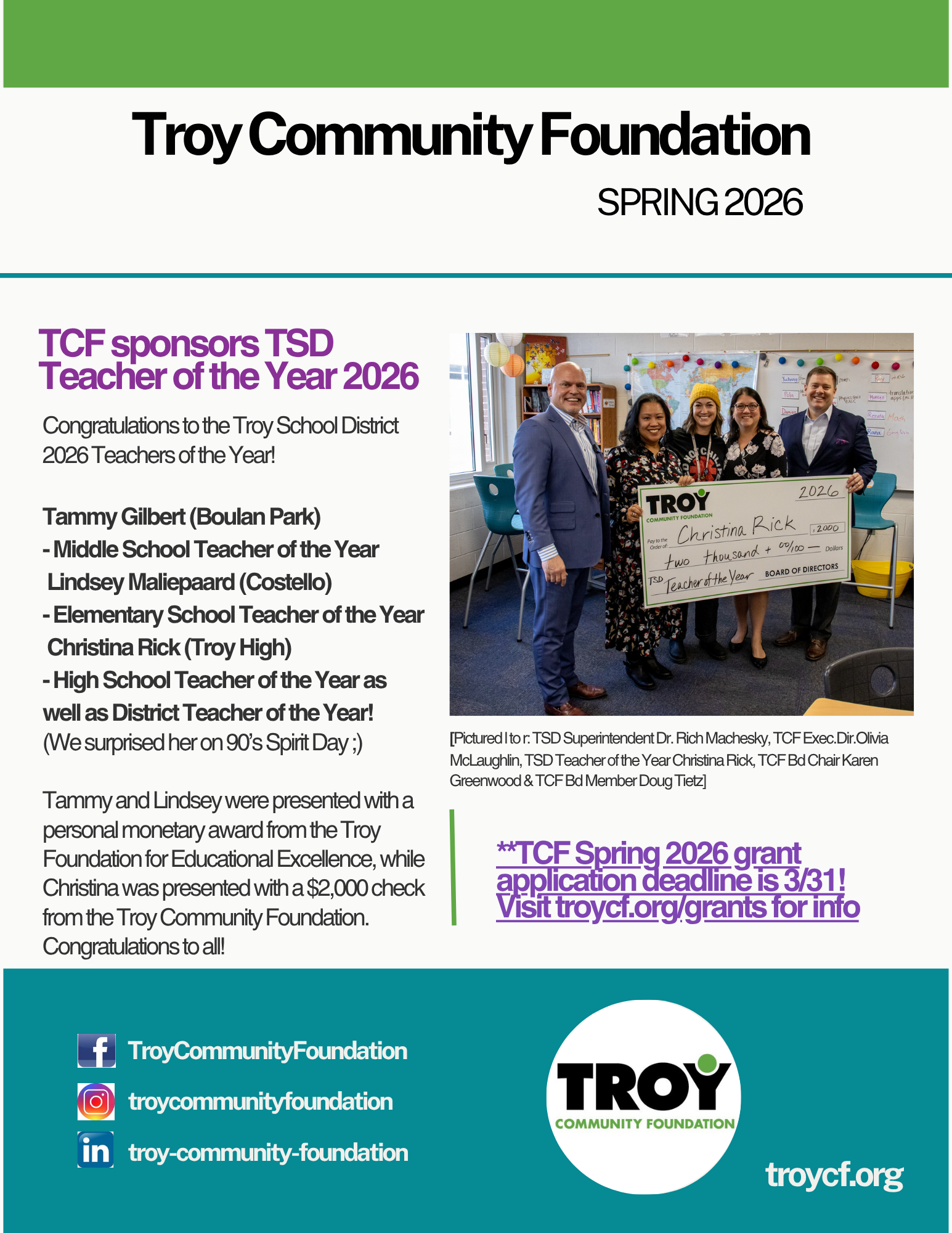 Spring Newsletter 2026