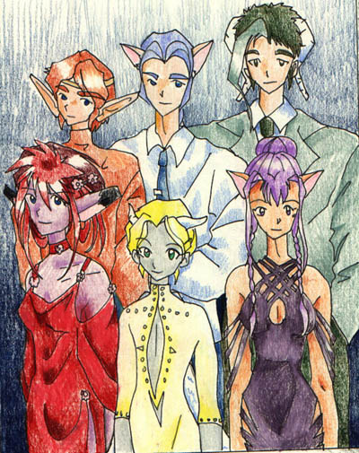  Main characters of Arcana, a 316 page comic I drew between 1997 - 1998 