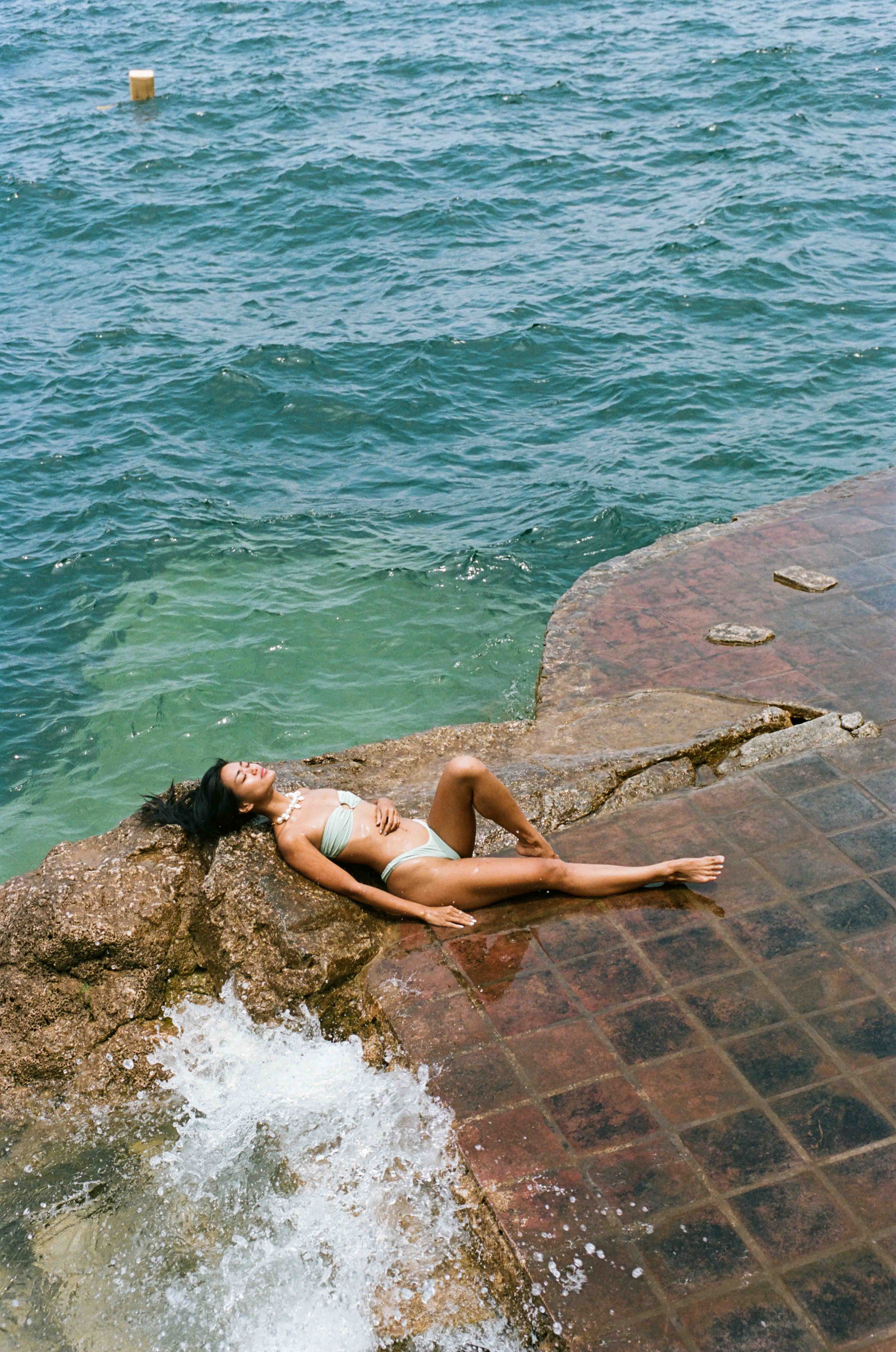 35mm film photos captured by photographer Susan Berry (BerryFace) in Lake Atitlan, Guatemala for Gooseberry Intimates.  Susan Berry produced the photoshoot remotely for the swimwear and lingerie brand and traveled to the location to capture a pictur