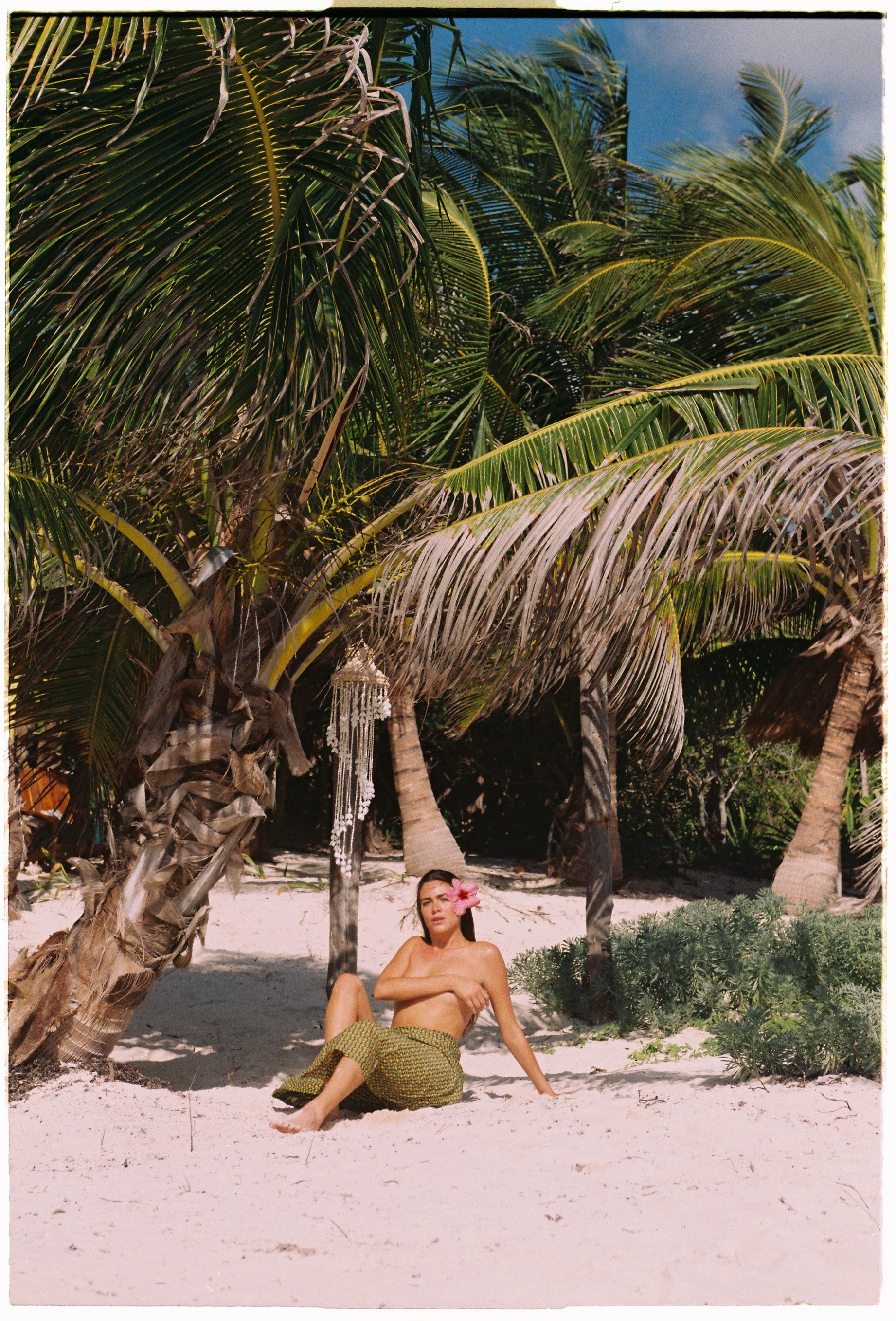  Film photoshoot for Faithfull The Brand captured on untouched beach in Sian Ka’an biosphere reserve in Tulum, Mexico with authentic Mexican cabana. Photographed by Susan Berry on Kodak e100 and Portra 160 35mm film. 