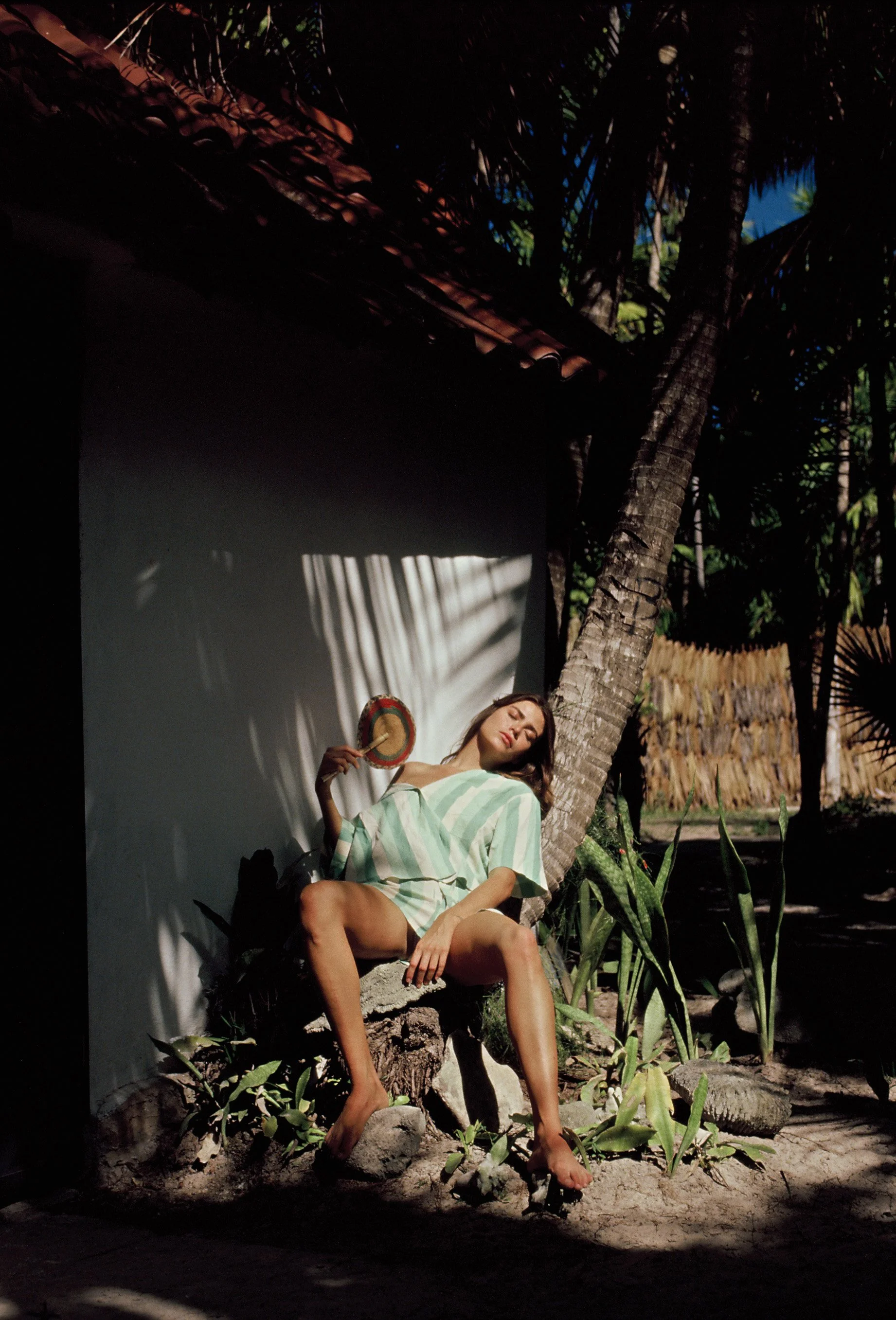  Film photoshoot for Faithfull The Brand captured on untouched beach in Sian Ka’an biosphere reserve in Tulum, Mexico with authentic Mexican cabana. Photographed by Susan Berry on Kodak e100 and Portra 160 35mm film with a Nikon F6 camera 