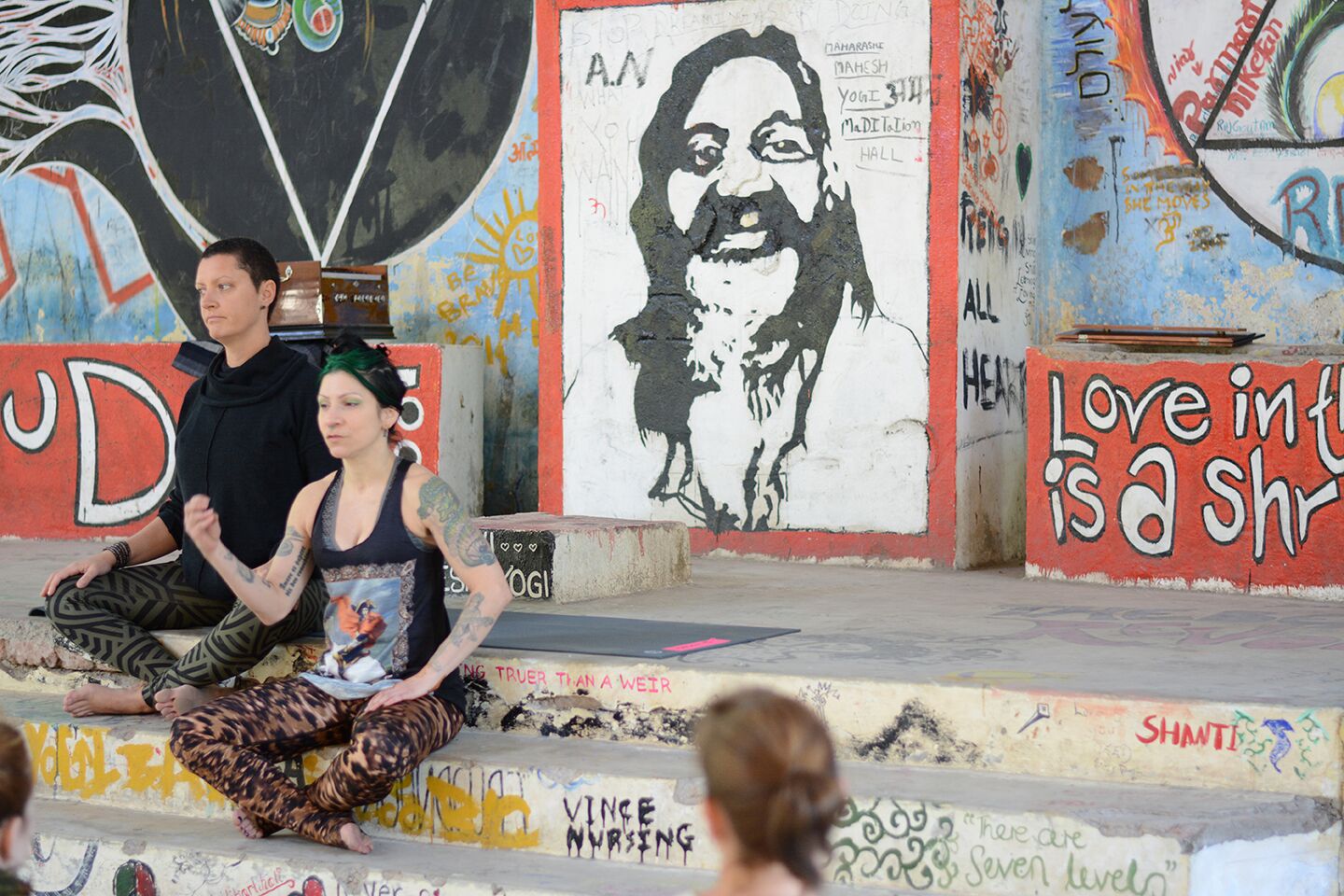 Teaching Class at the Beatles Ashram, Rishikesh, India