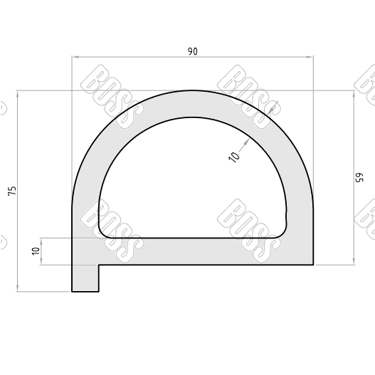90 X 65 D Fender With Lip Boss Marine