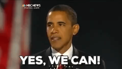Moving image: Obama saying ‘yes we can’