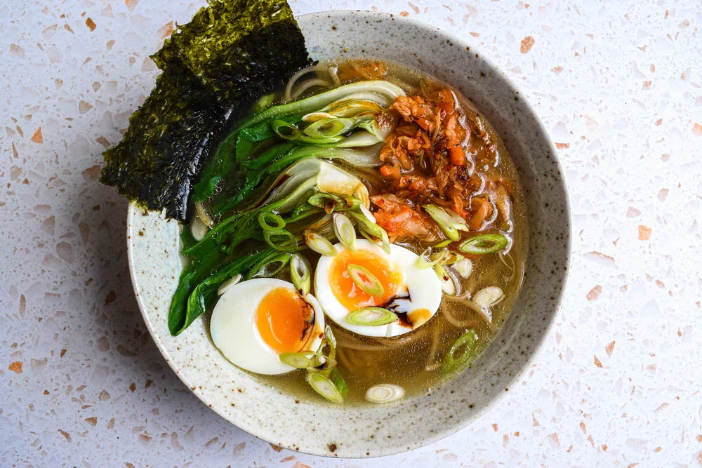 Ramen Noodles With Homemade Chicken Broth