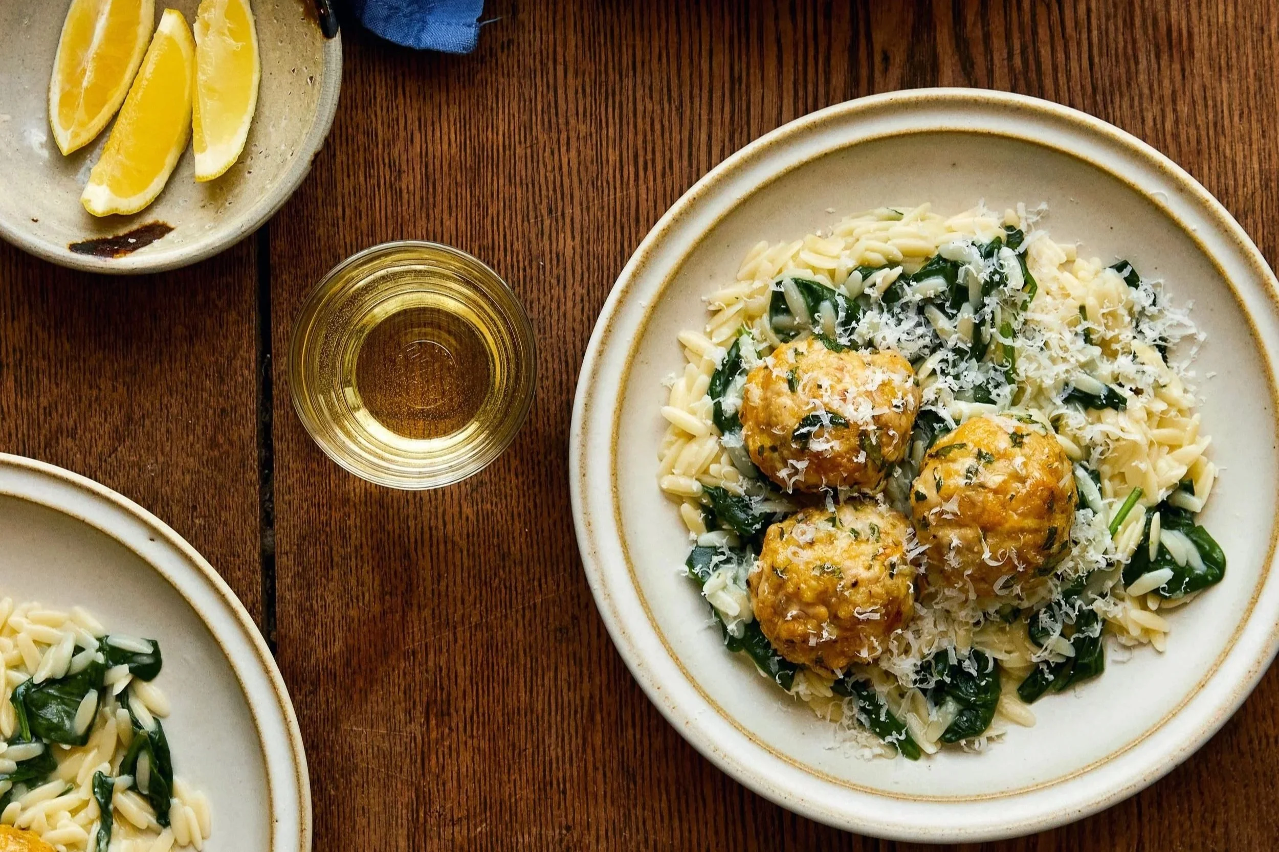 Ed Smith’s Garlic Butter Chicken Balls with Orzo 