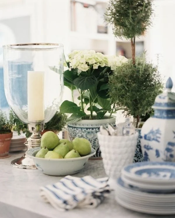 Potted Hydrangeas are the perfect way to have lasting flowers, when in season they add instant lasting colour. Image source: Mark D Sikes