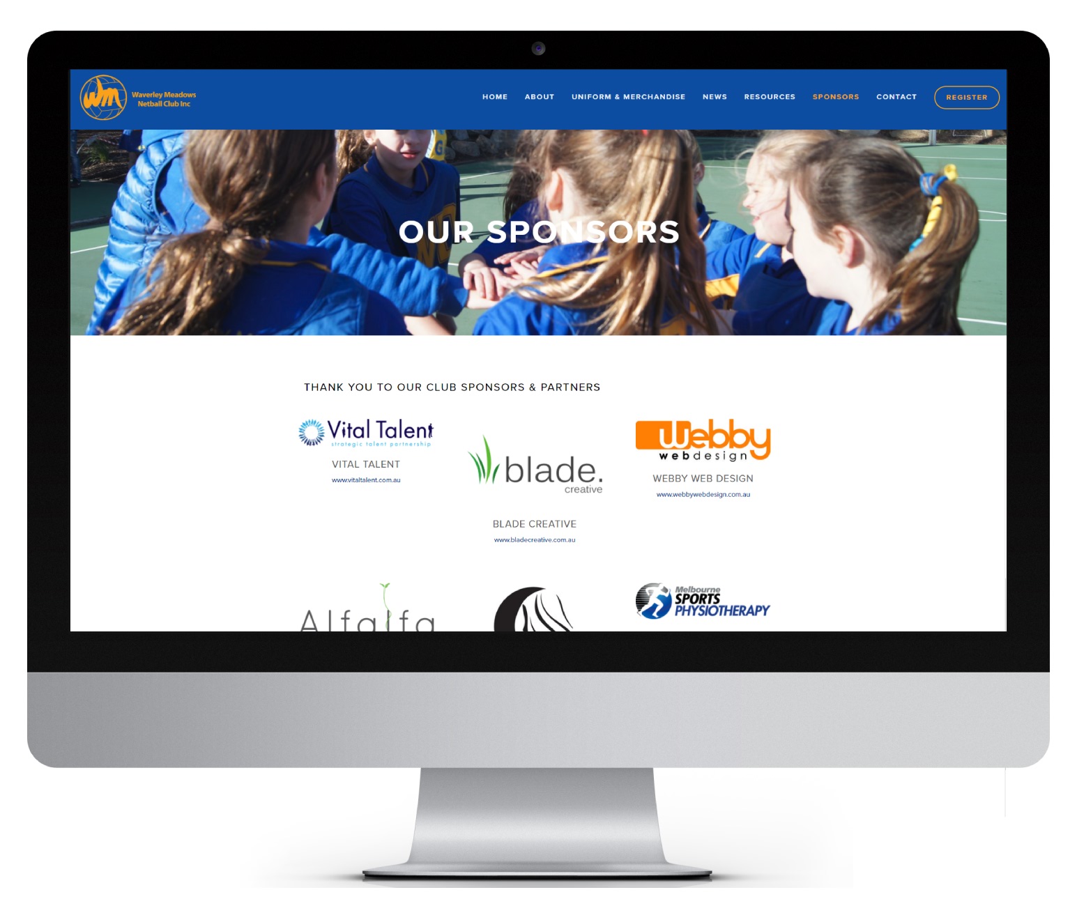 Our website sponsors page