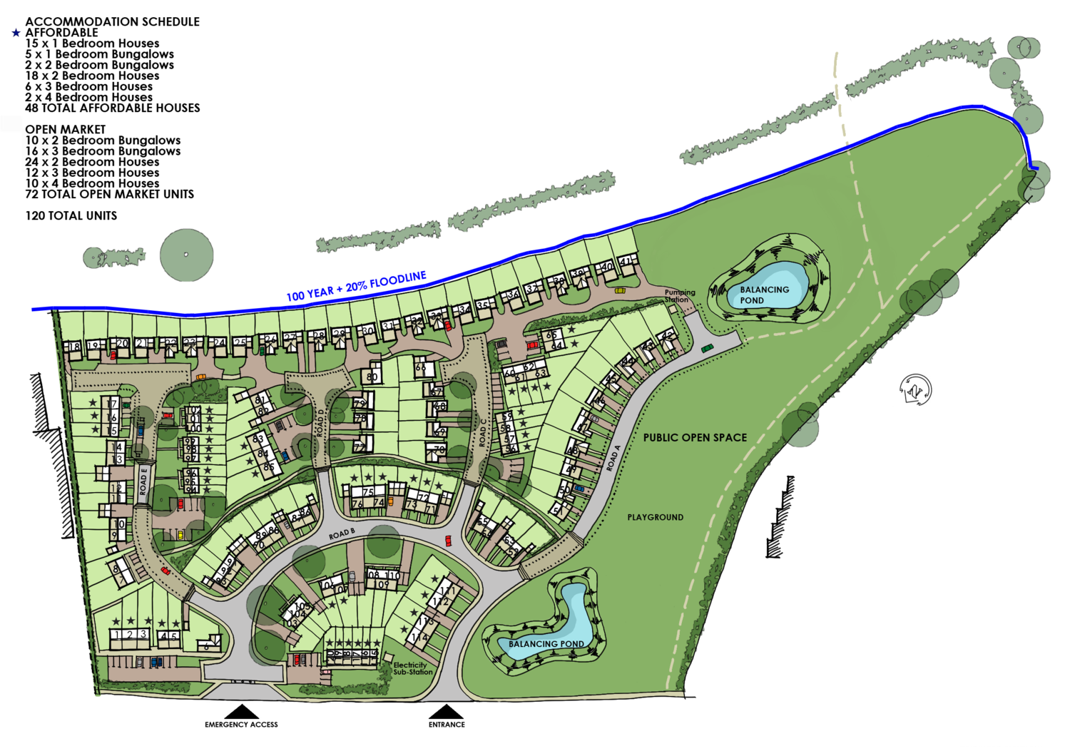 Masterplan for 120 units