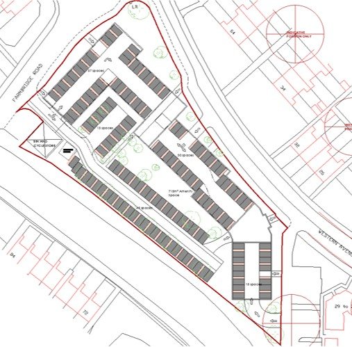 Indicative site and under croft parking layout