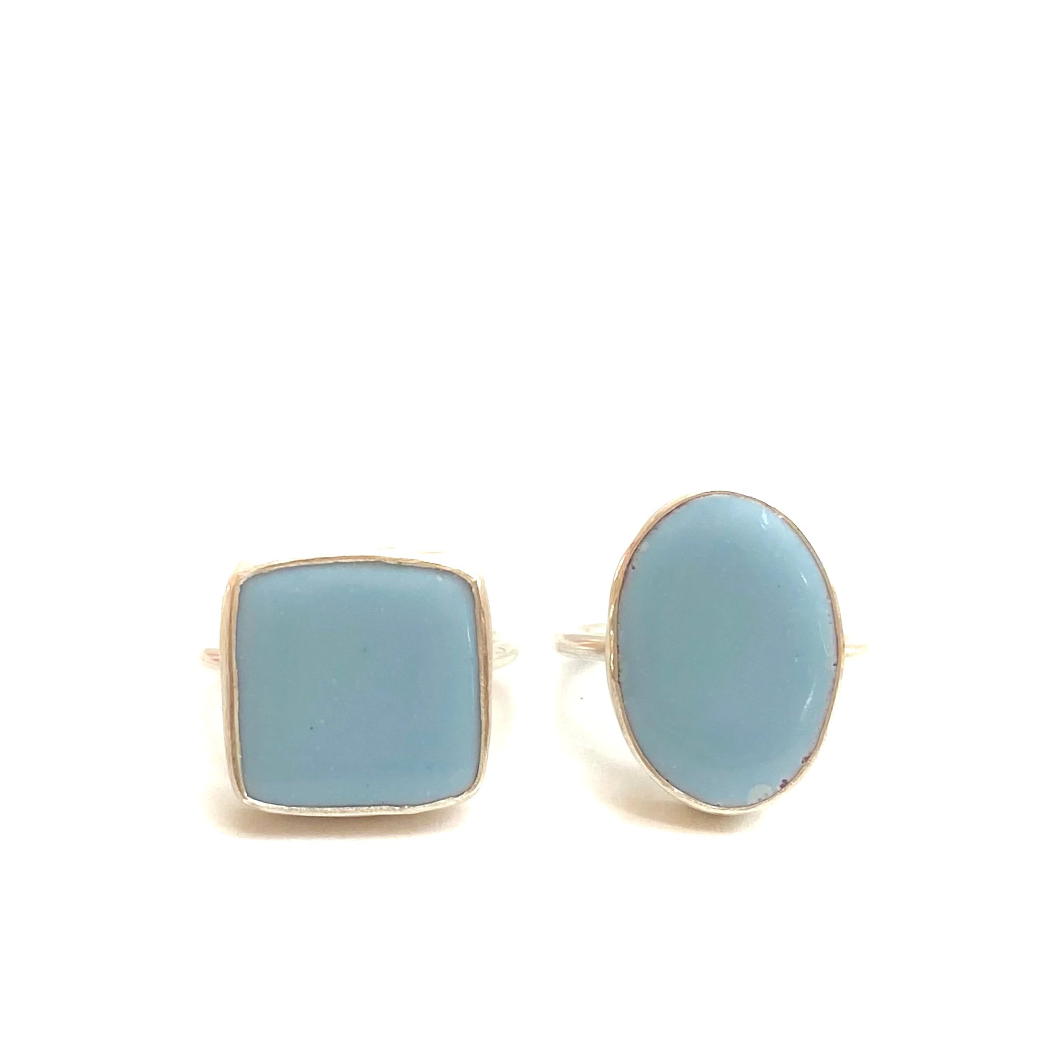 Blue Enamel Rings