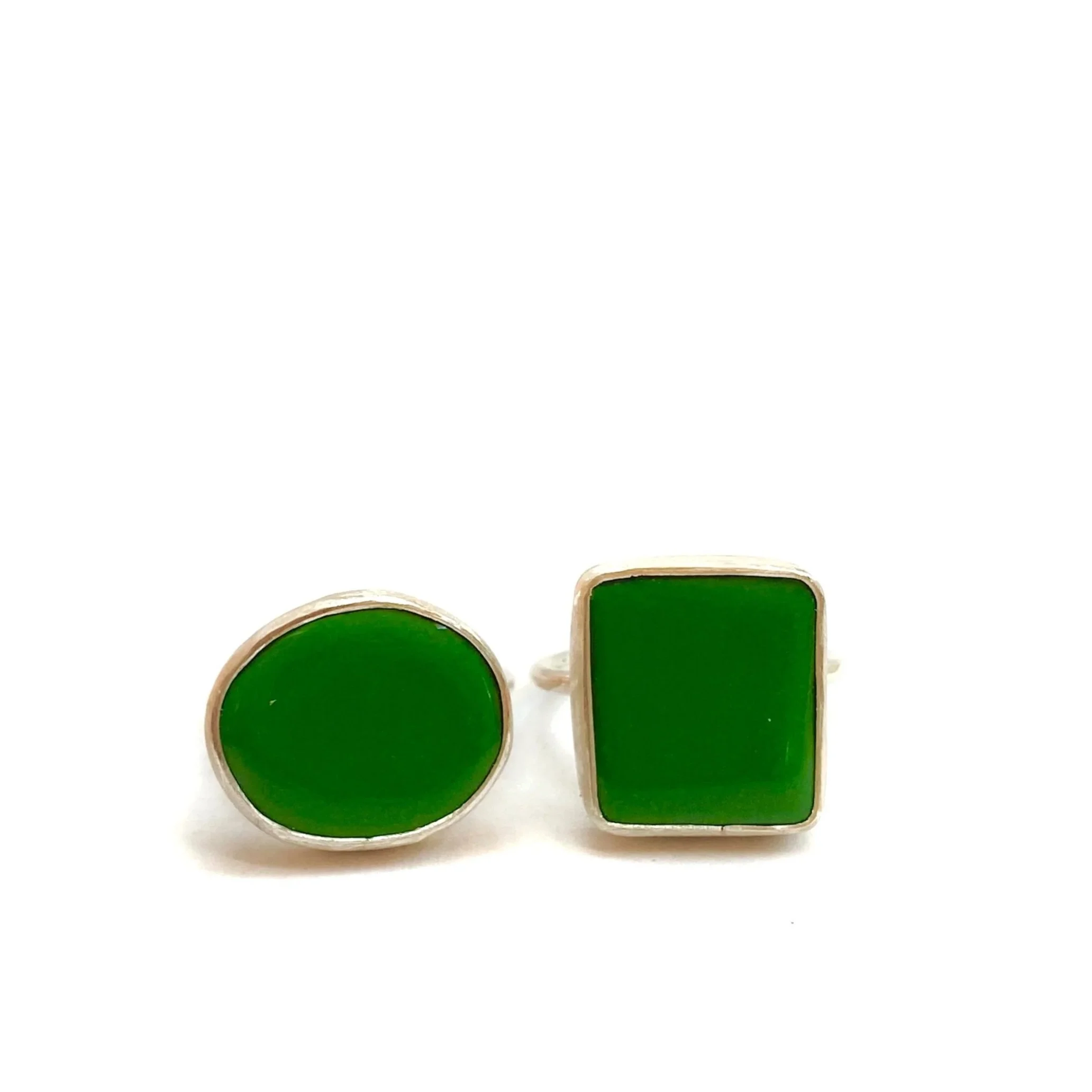 Green Enamel Rings