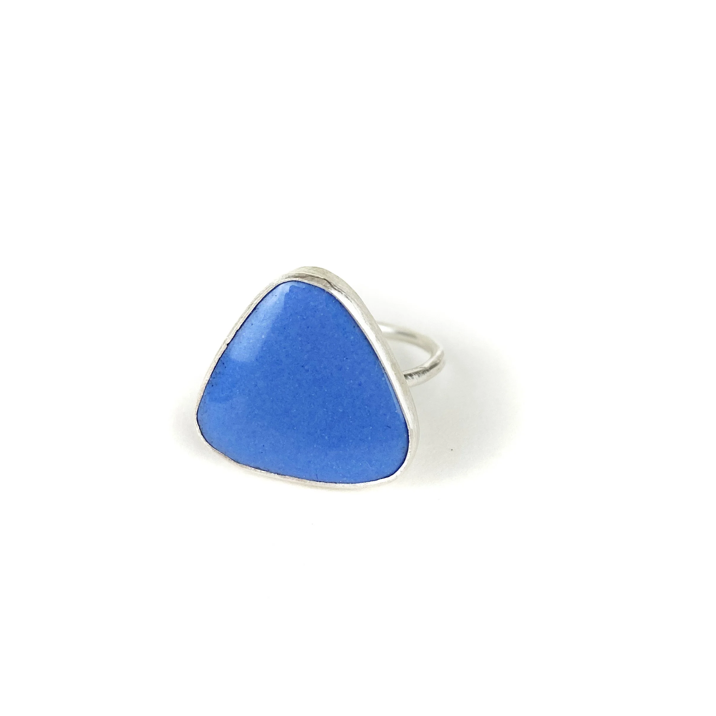 Simple Enamel Ring - Periwinkle Triangle