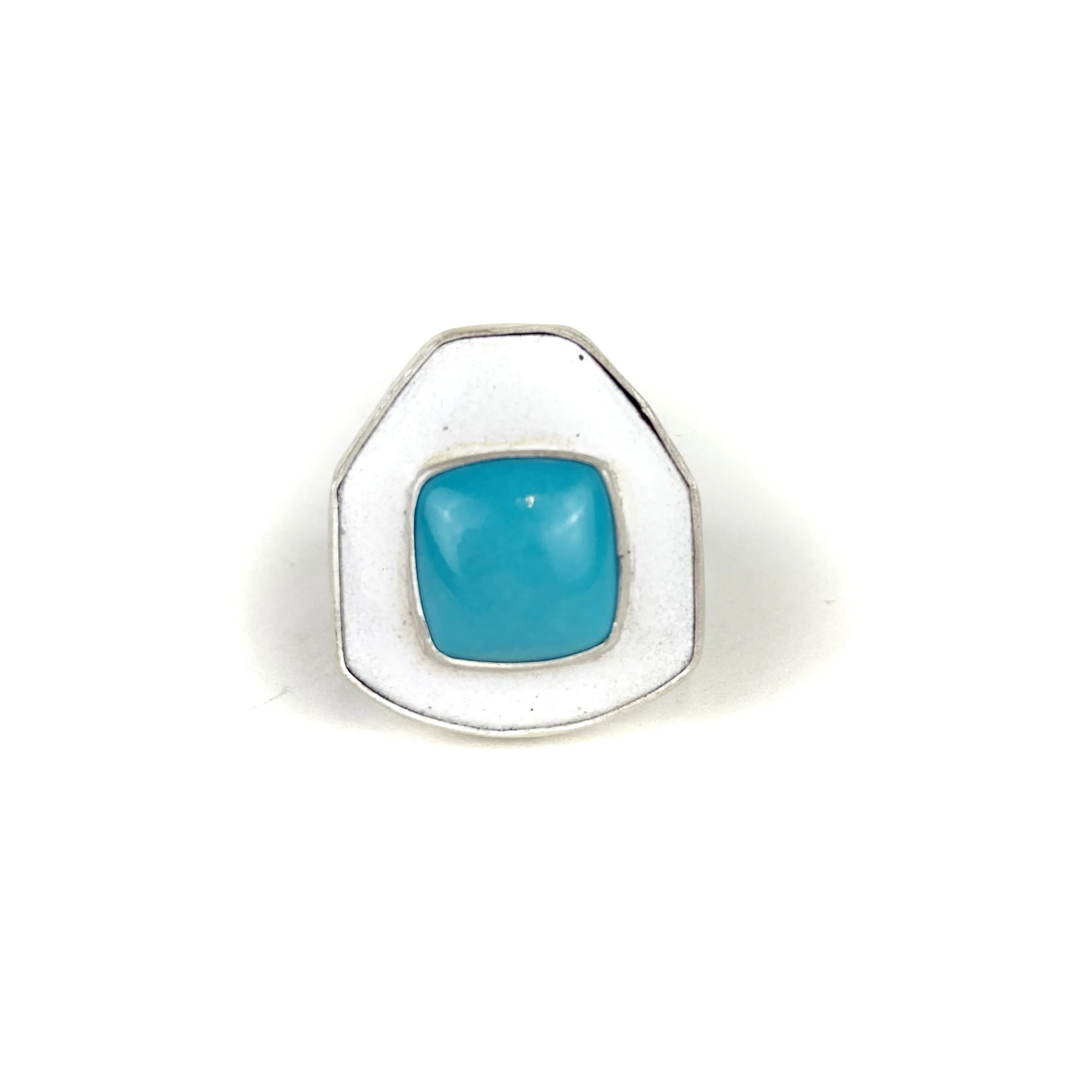 Gazer Ring white + turquoise - size 7 and up