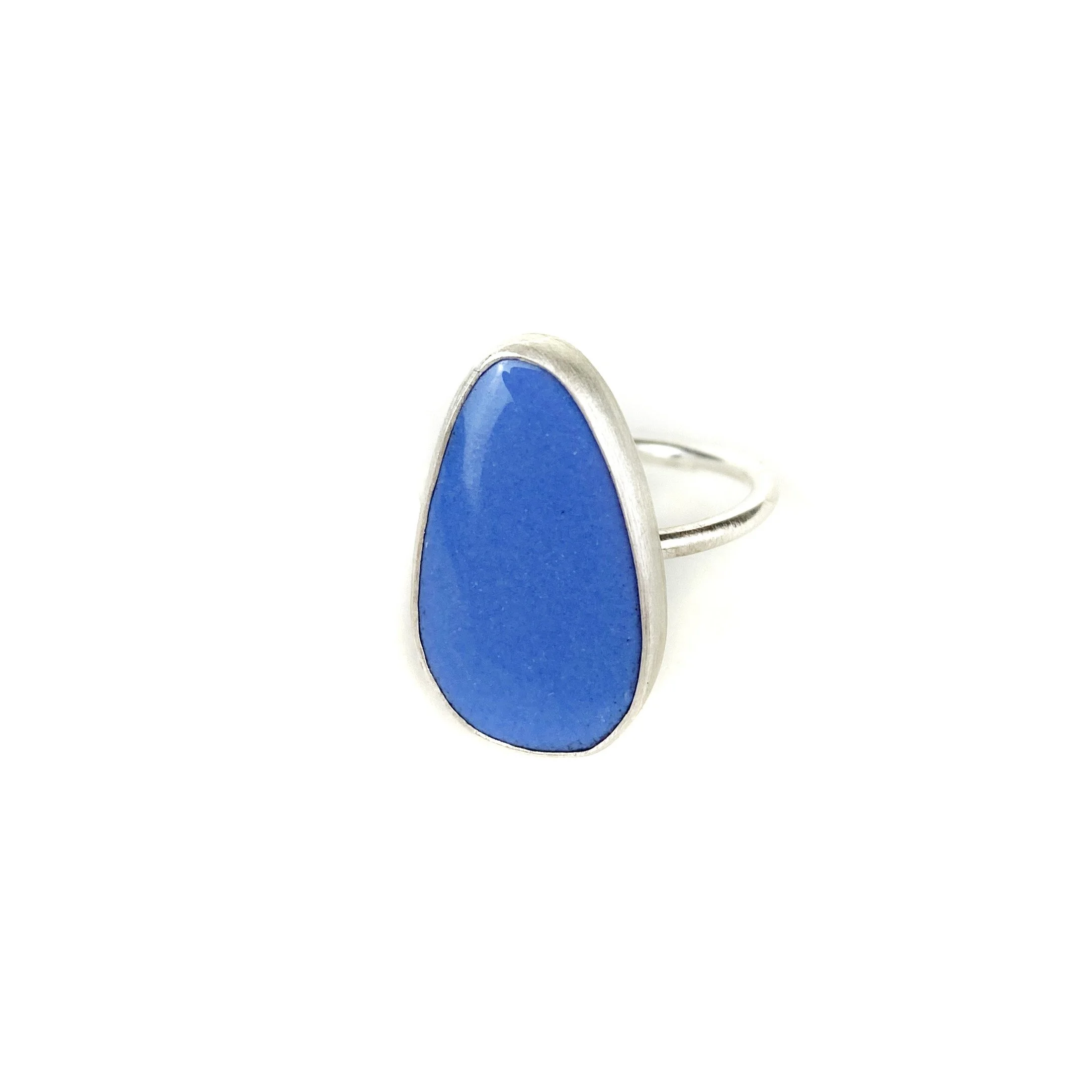Simple Enamel Ring - Periwinkle Teardrop