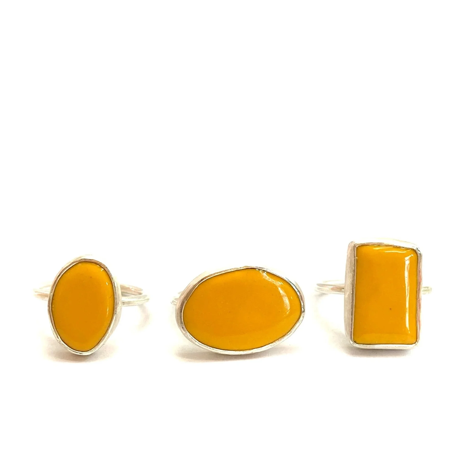 Yellow Enamel Rings
