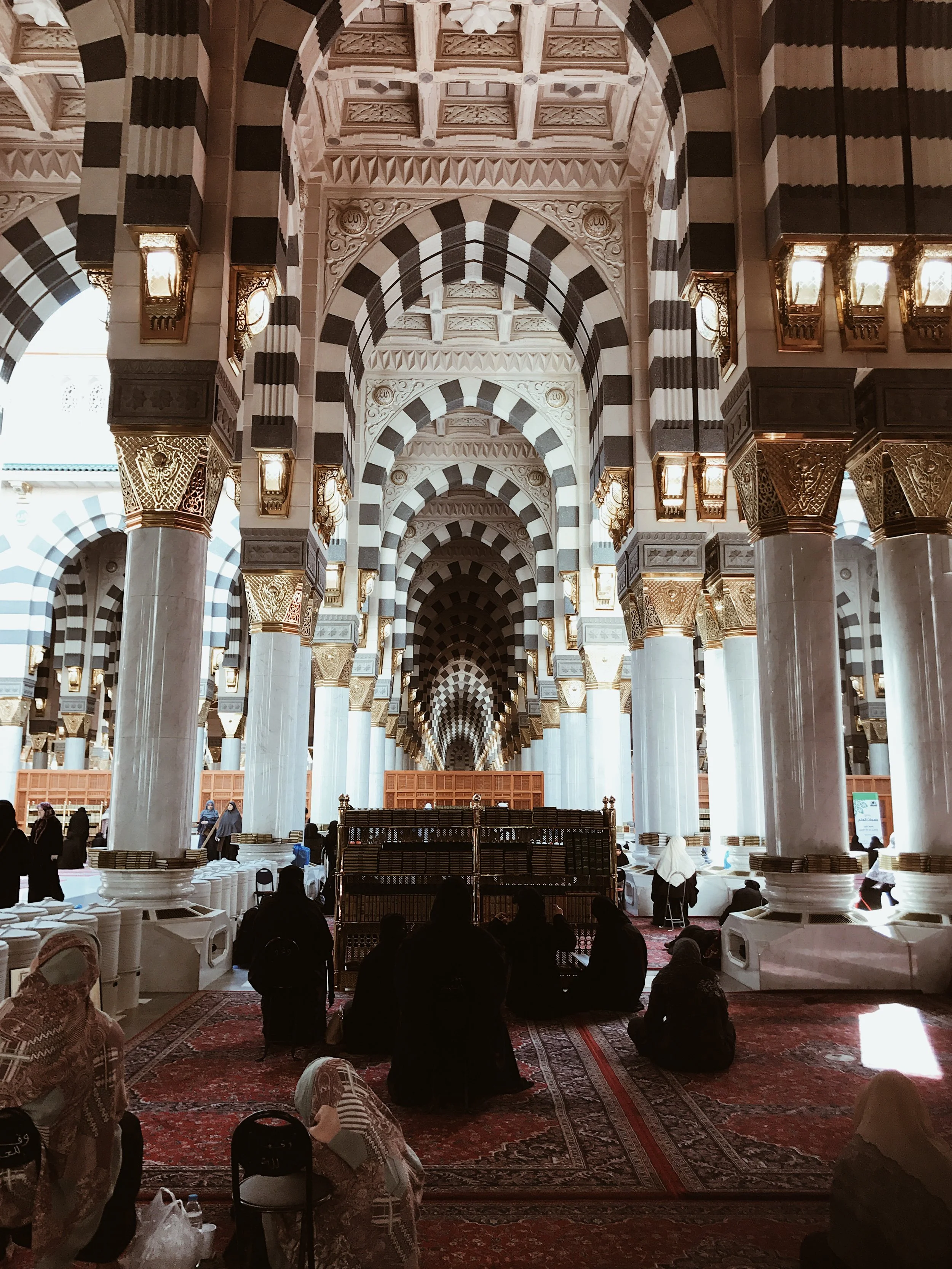  Inside Masjid Nabawi, there is a sacred chamber (Rawdah) in which the tombs of Prophet Muhammad and two of his companions, the first caliphs of Islam, Abu Bakr and Umar, are housed.  There is also an empty grave that belongs to Jesus (Issa) and acco