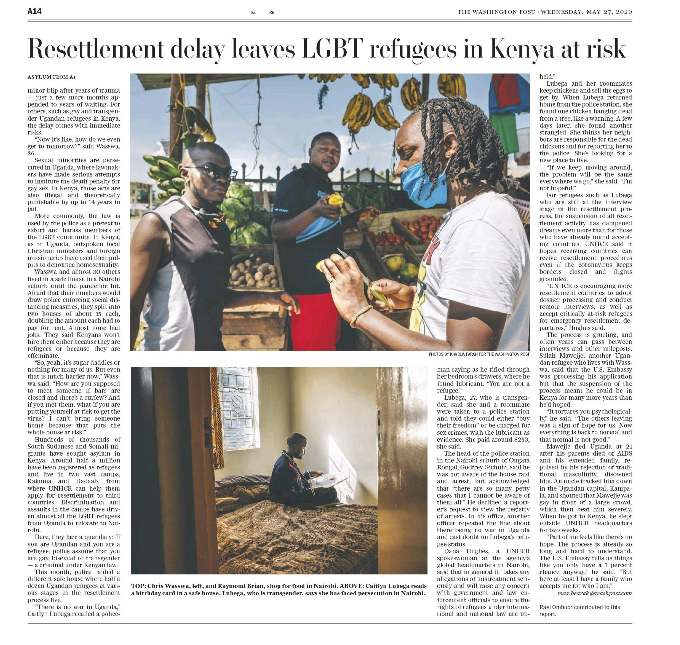 ‘We were so ready’: LGBT refugees in Kenya live in fear as global resettlement is put on hold - The Washington Post