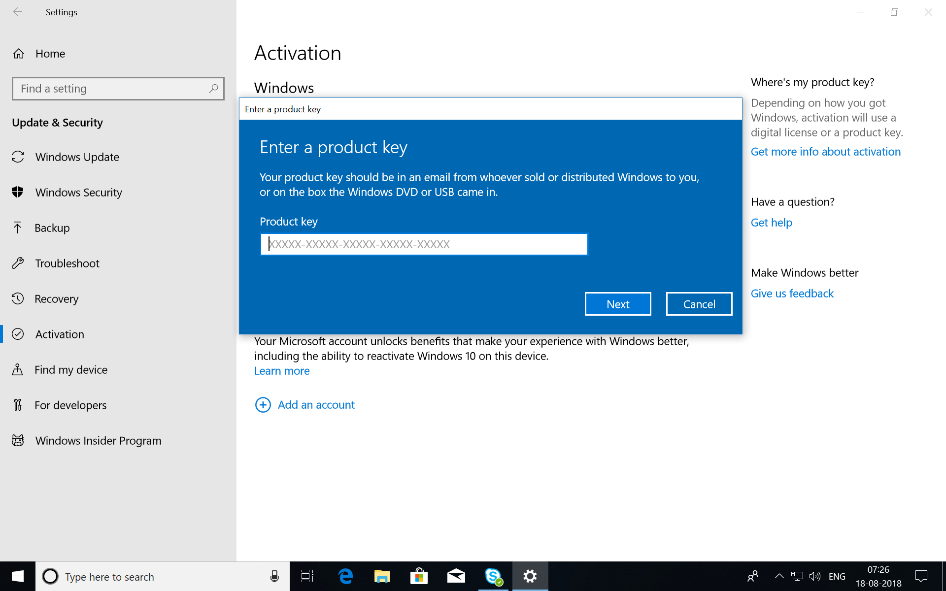 windows 10 pro workstation activation key