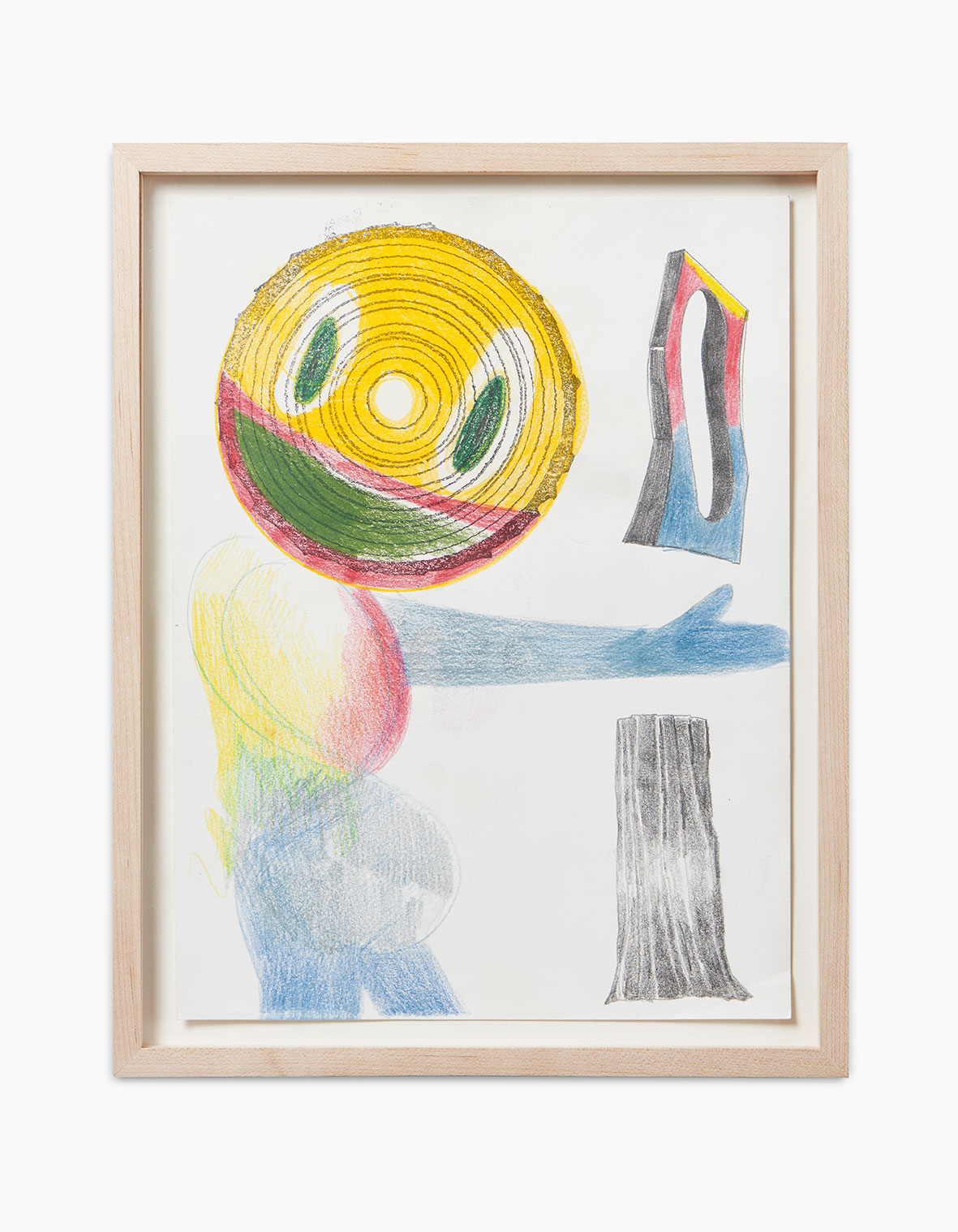 Ralph Schuster Primary Parts 2016 Buntstift, Stempel auf Papier 29,7 x 21 cm