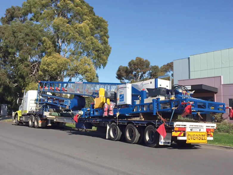 Stacker loaded ready for transport