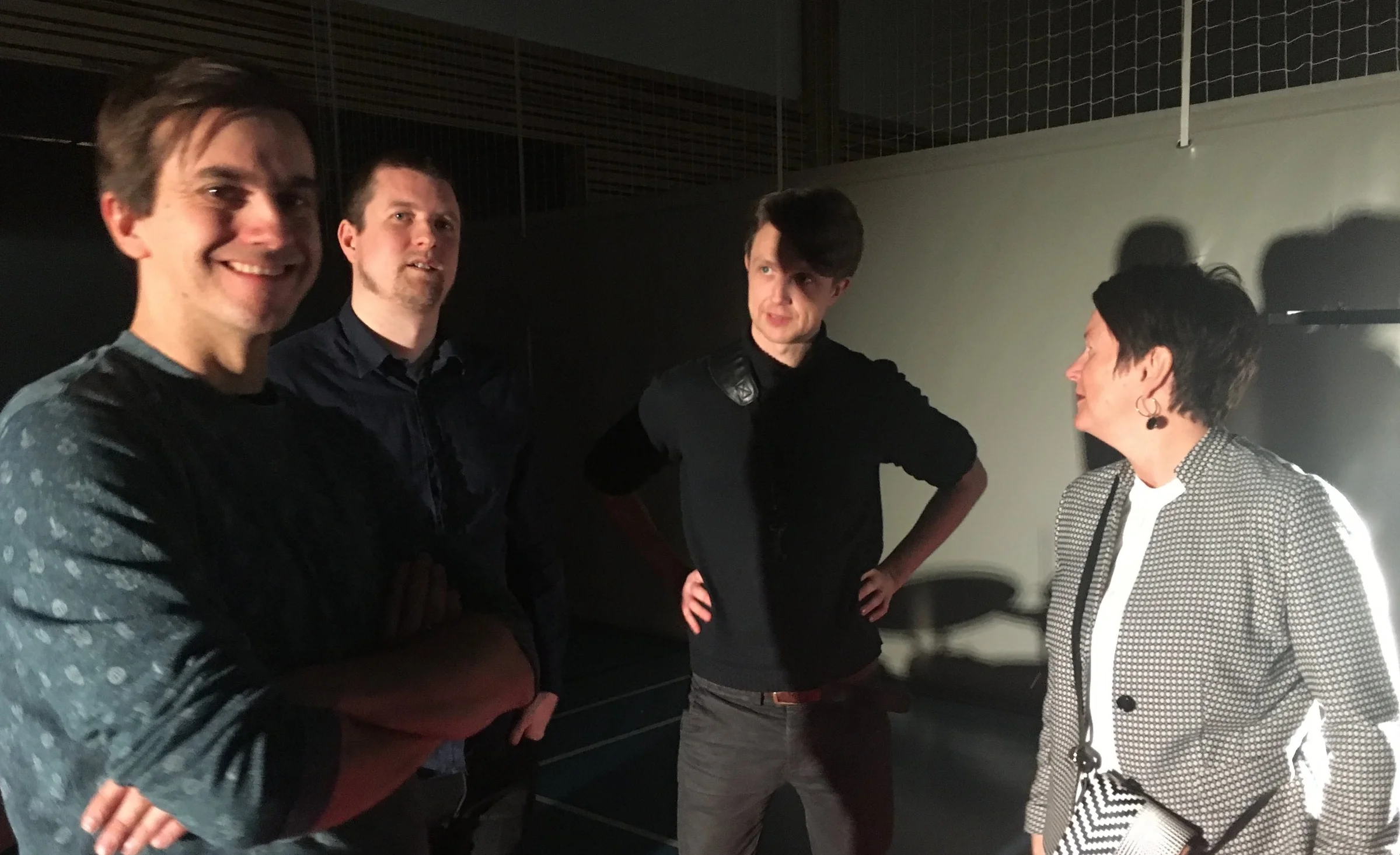 Audun Ellingsen, Ståle Birkeland og Anders Lønne Grønseth i forestillingen "Lyden av Munch". Foto: Kjetil Moen