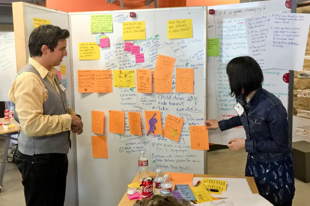 Gabriel Adauto (Motion Math) and Lori Takeuchi (Joan Ganz Cooney Center)