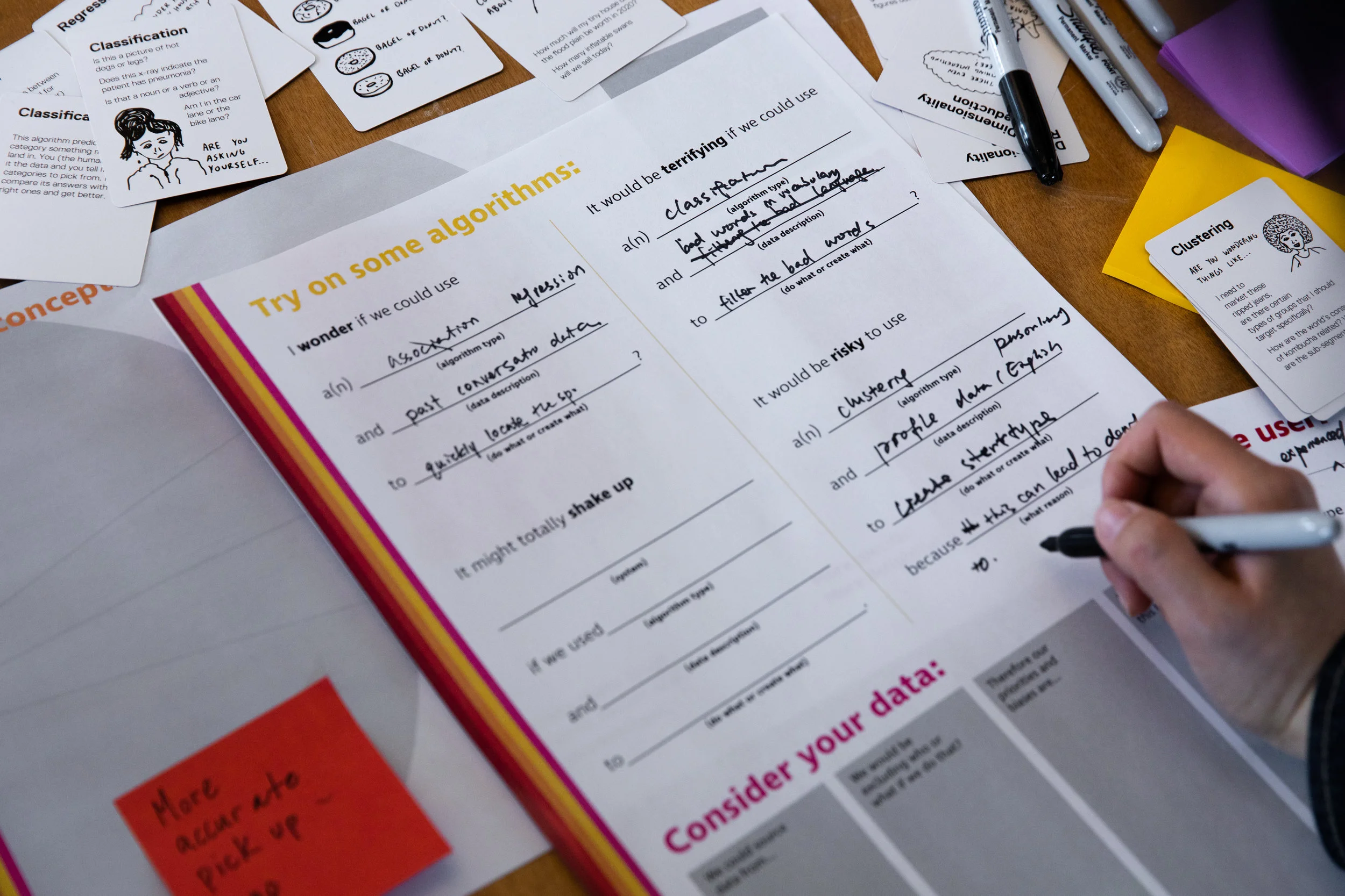 Try on algorithms with the card deck and associated worksheets. These resources are used in longer learning experiences, but they can also stand alone.