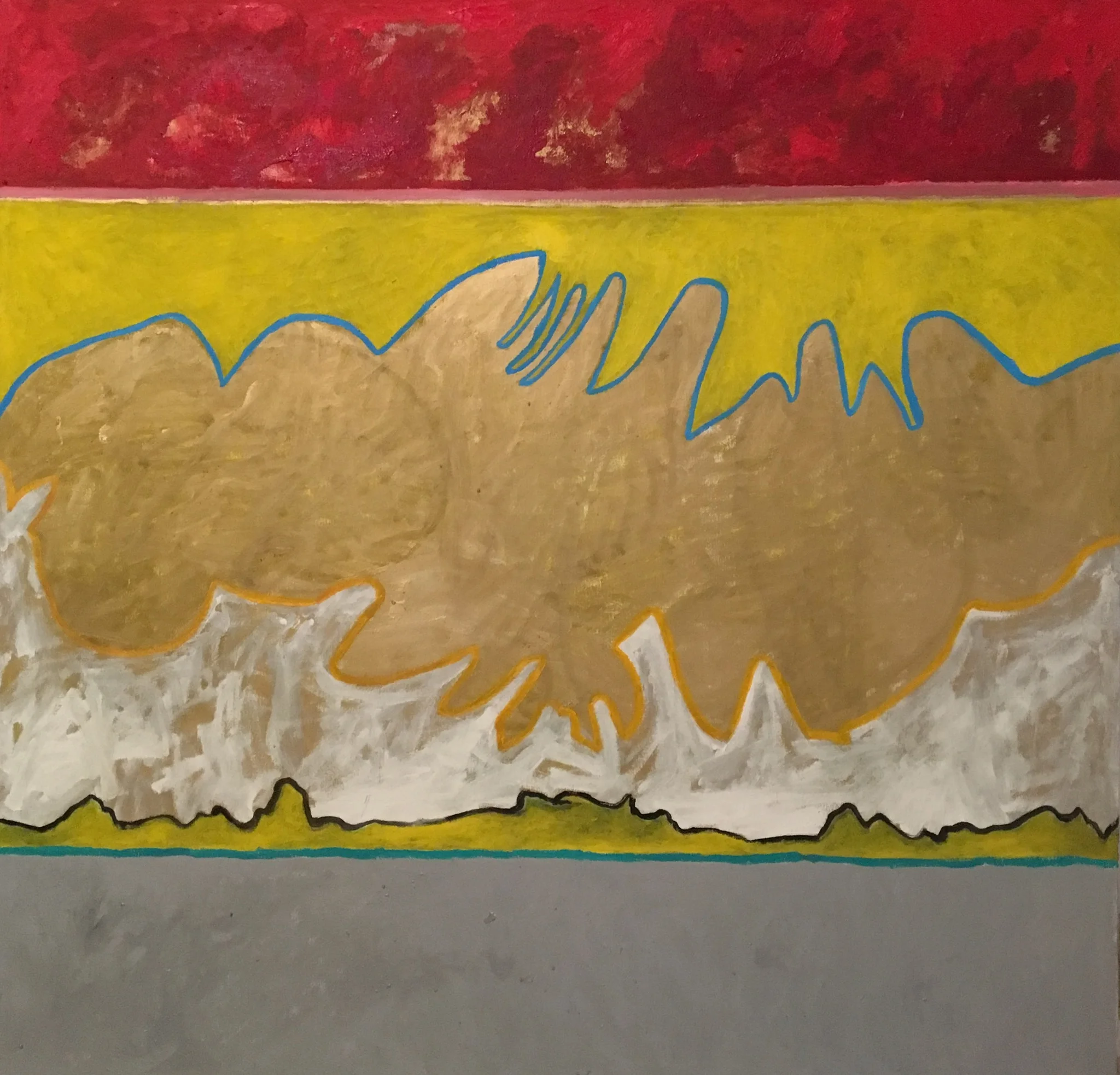 gold wave oil on canvas, 115 x 112 cm