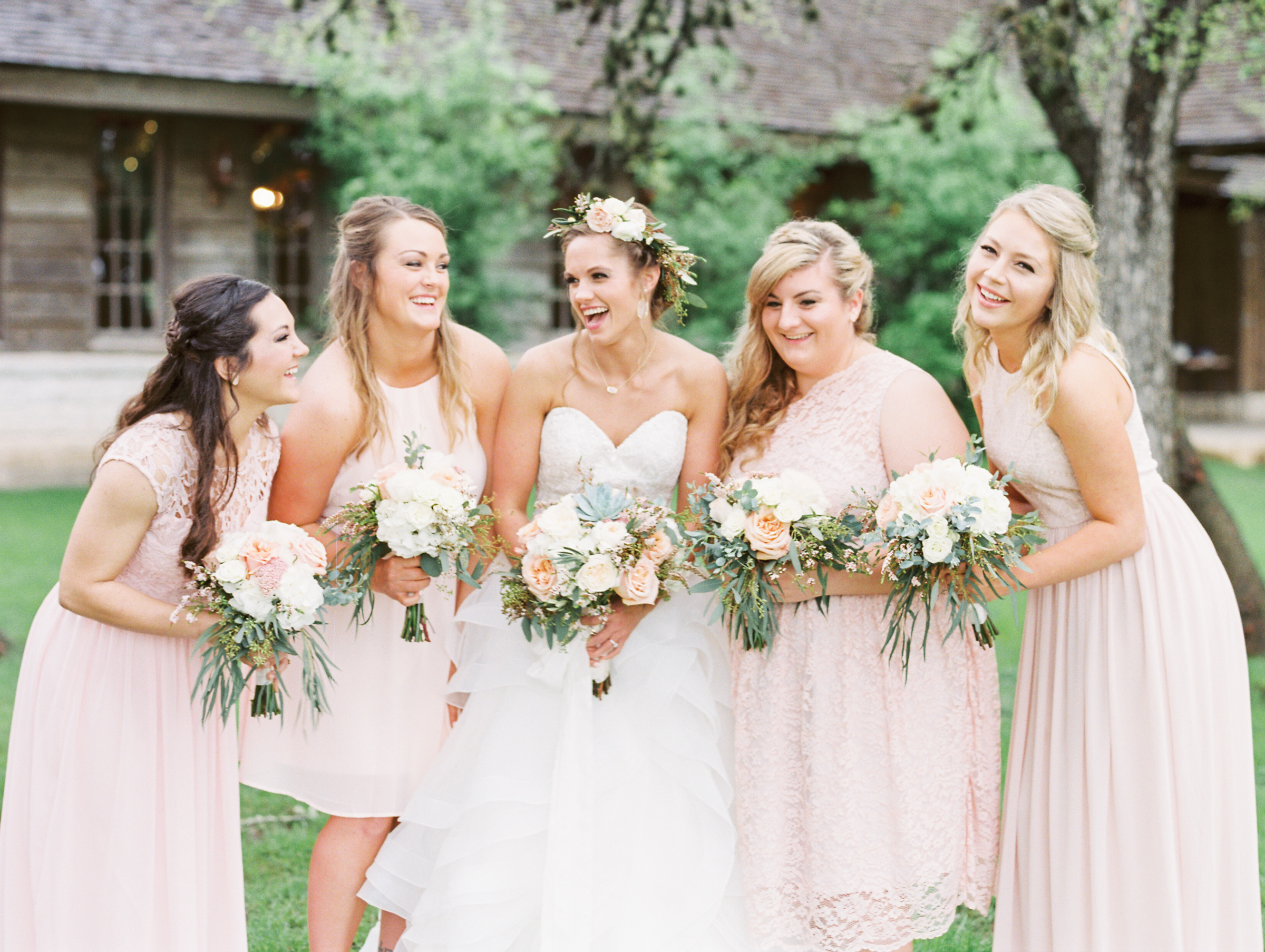 Hill Country Spring Wedding at Red Bud Hall | Austin Wedding Photographer | Film Wedding Photographer | Britni Dean Photography | Rainy Day Wedding Inspiration | blush bridesmaids