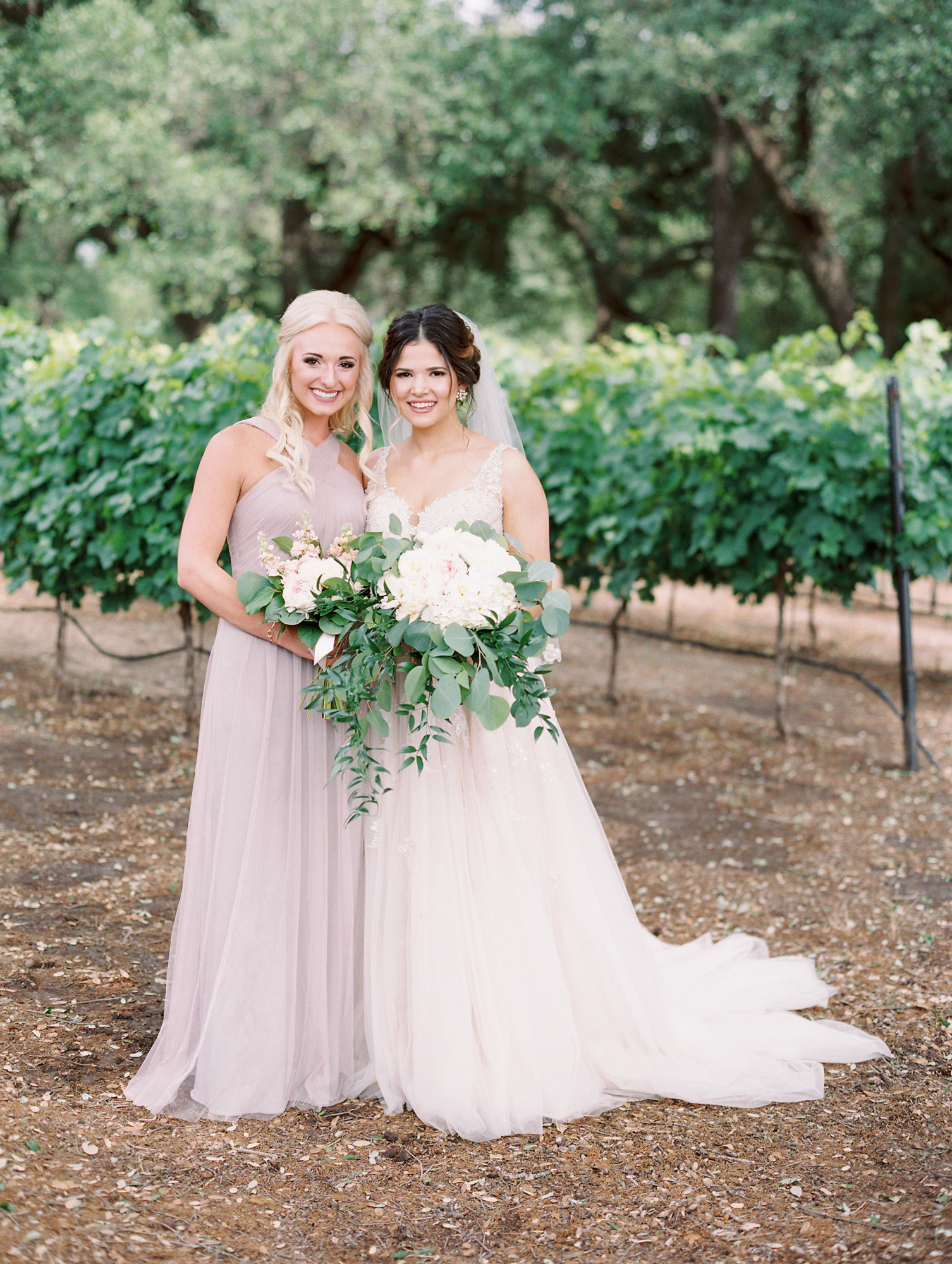 Elegant Spring Vineyard Wedding | Film Wedding Photographer | Austin Wedding Photographer | Romantic Neutral Bridesmaid Dresses | Britni Dean Photography // britnidean.com