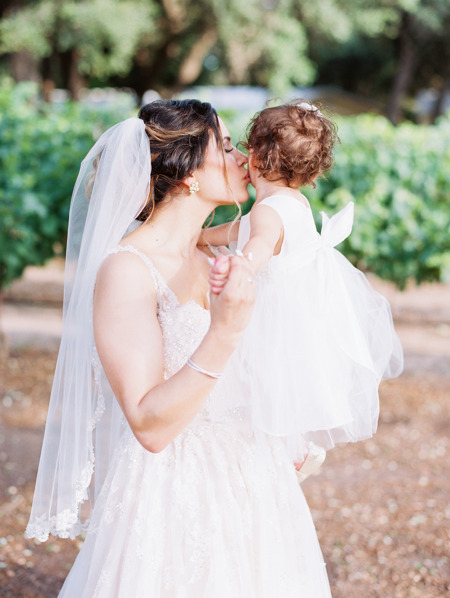 Elegant Spring Vineyard Wedding | Film Wedding Photographer | Austin Wedding Photographer | Bride and Flower Girl | Britni Dean Photography // britnidean.com