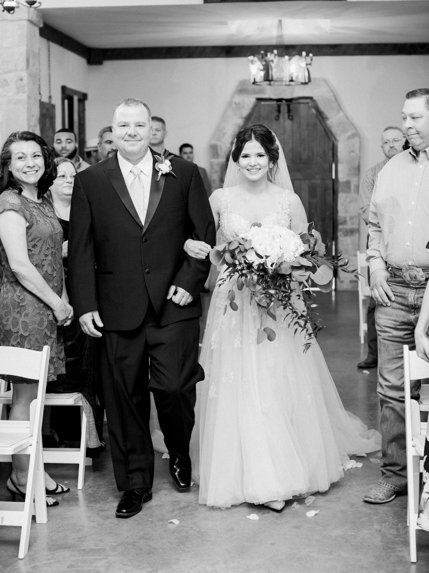 Elegant Spring Vineyard Wedding | Film Wedding Photographer | Austin Wedding Photographer | Father Walking Bride Down Aisle | Britni Dean Photography // britnidean.com