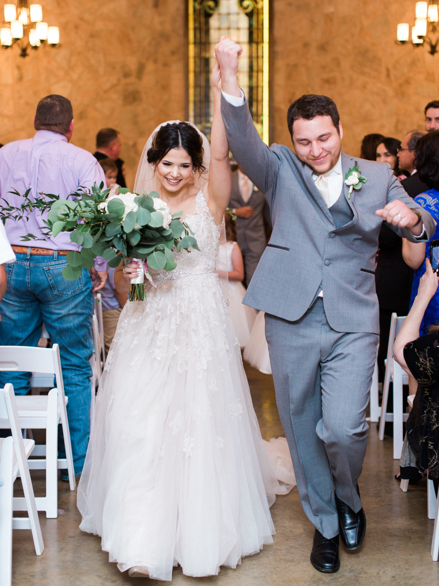 Elegant Spring Vineyard Wedding | Film Wedding Photographer | Austin Wedding Photographer | Groom First Reaction to Seeing Bride | Britni Dean Photography // britnidean.com