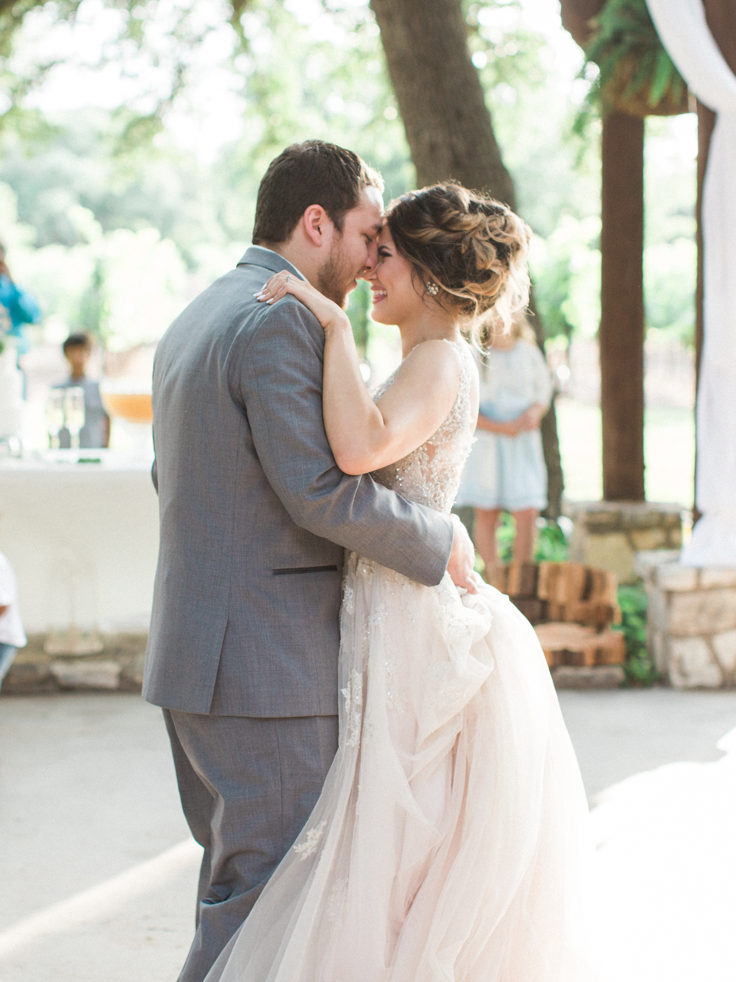 Elegant Spring Vineyard Wedding | Film Wedding Photographer | Austin Wedding Photographer | Bride and Groom Sweet First Dance | Britni Dean Photography // britnidean.com