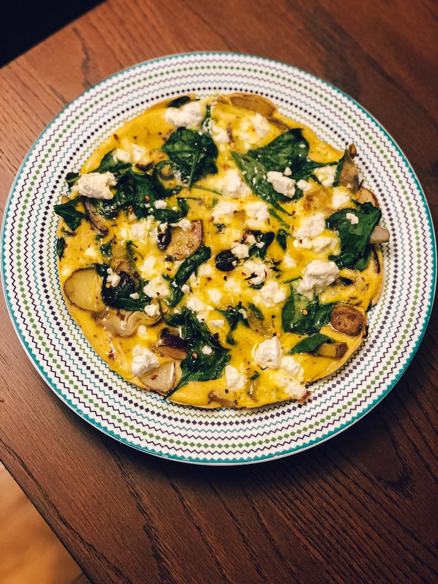Potato, goat cheese & spinach frittata .jpg