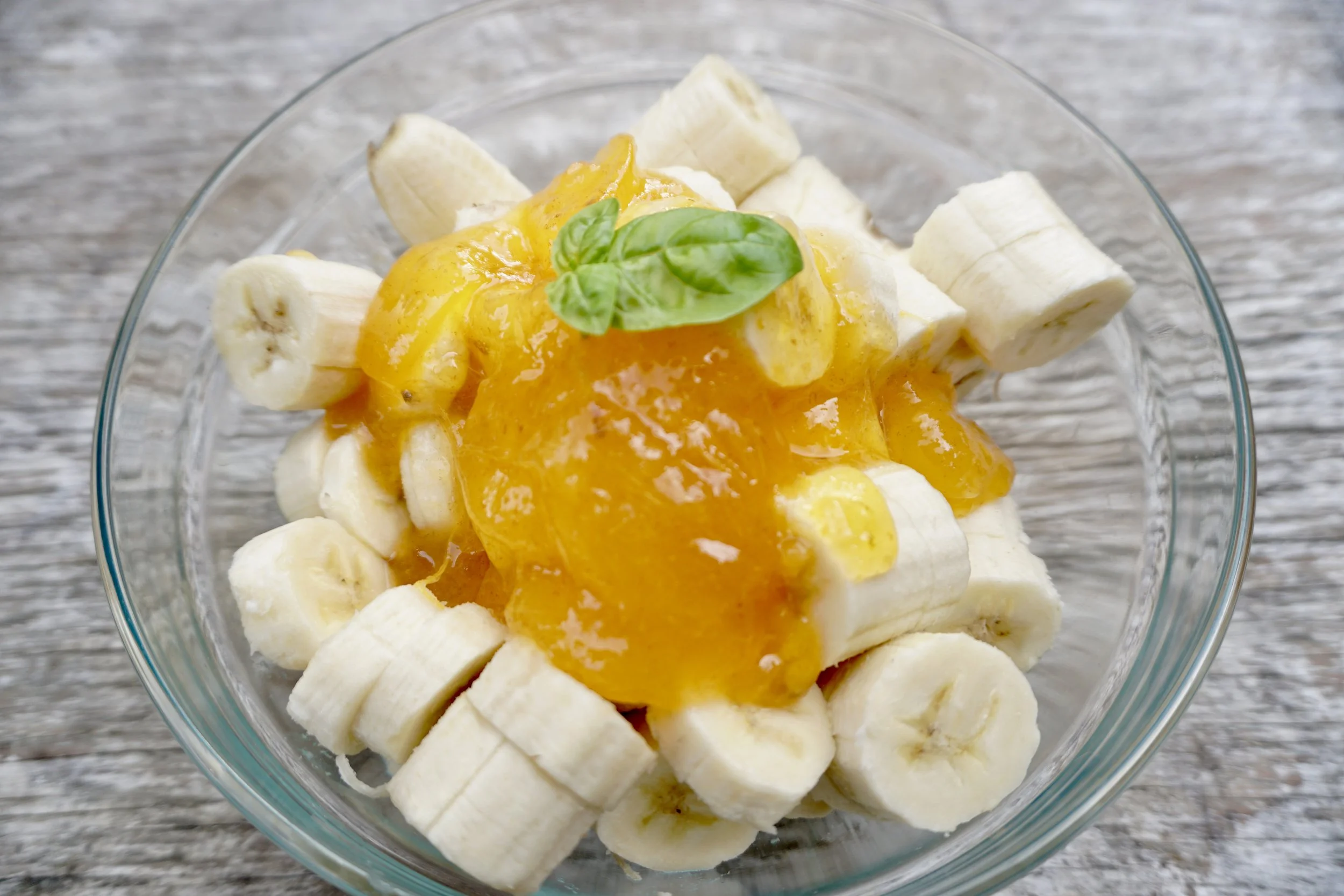 Banana with persimmon