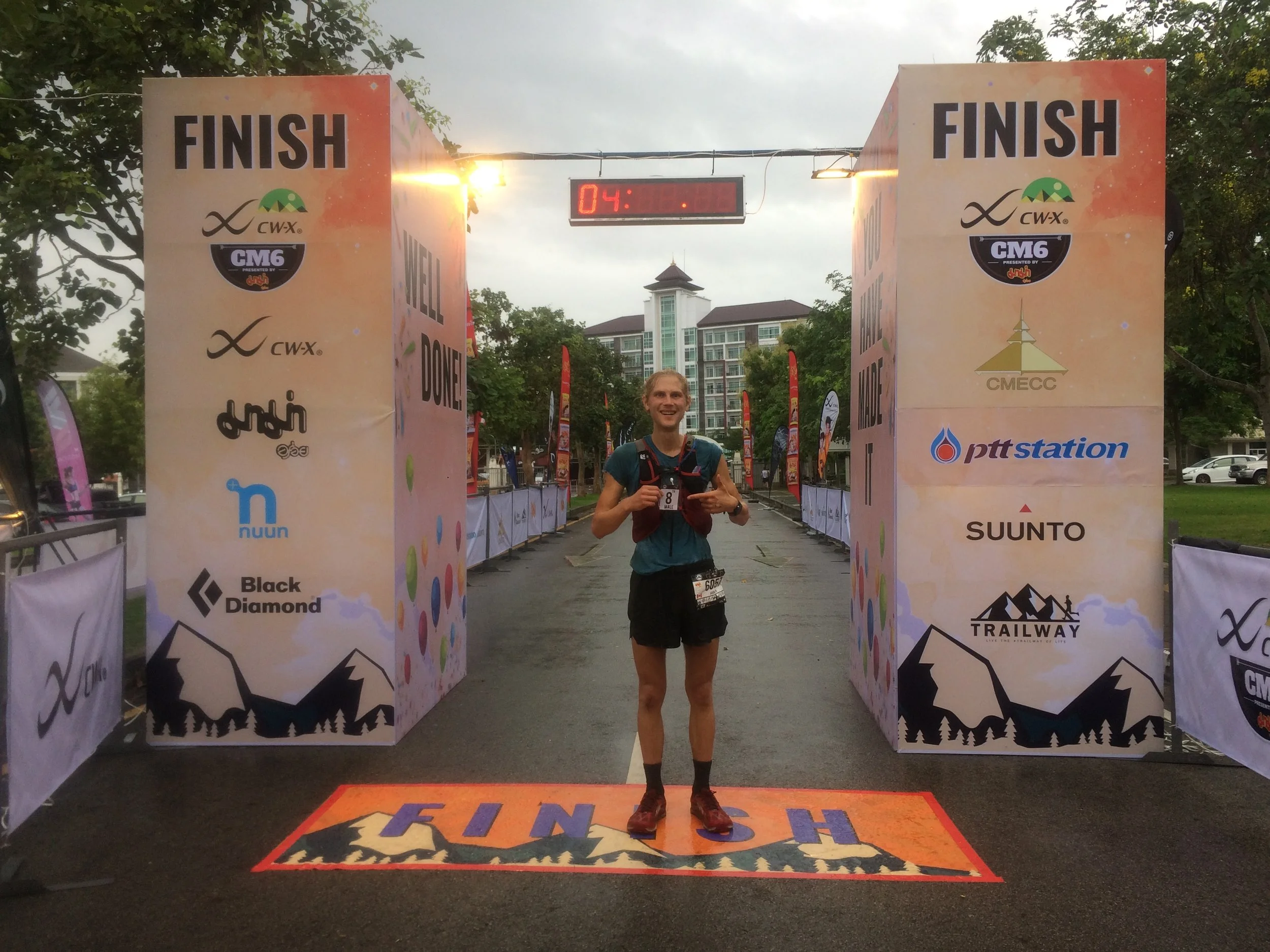 Me at the finish. Finish time 28:21:54. Shocked that got 8th.